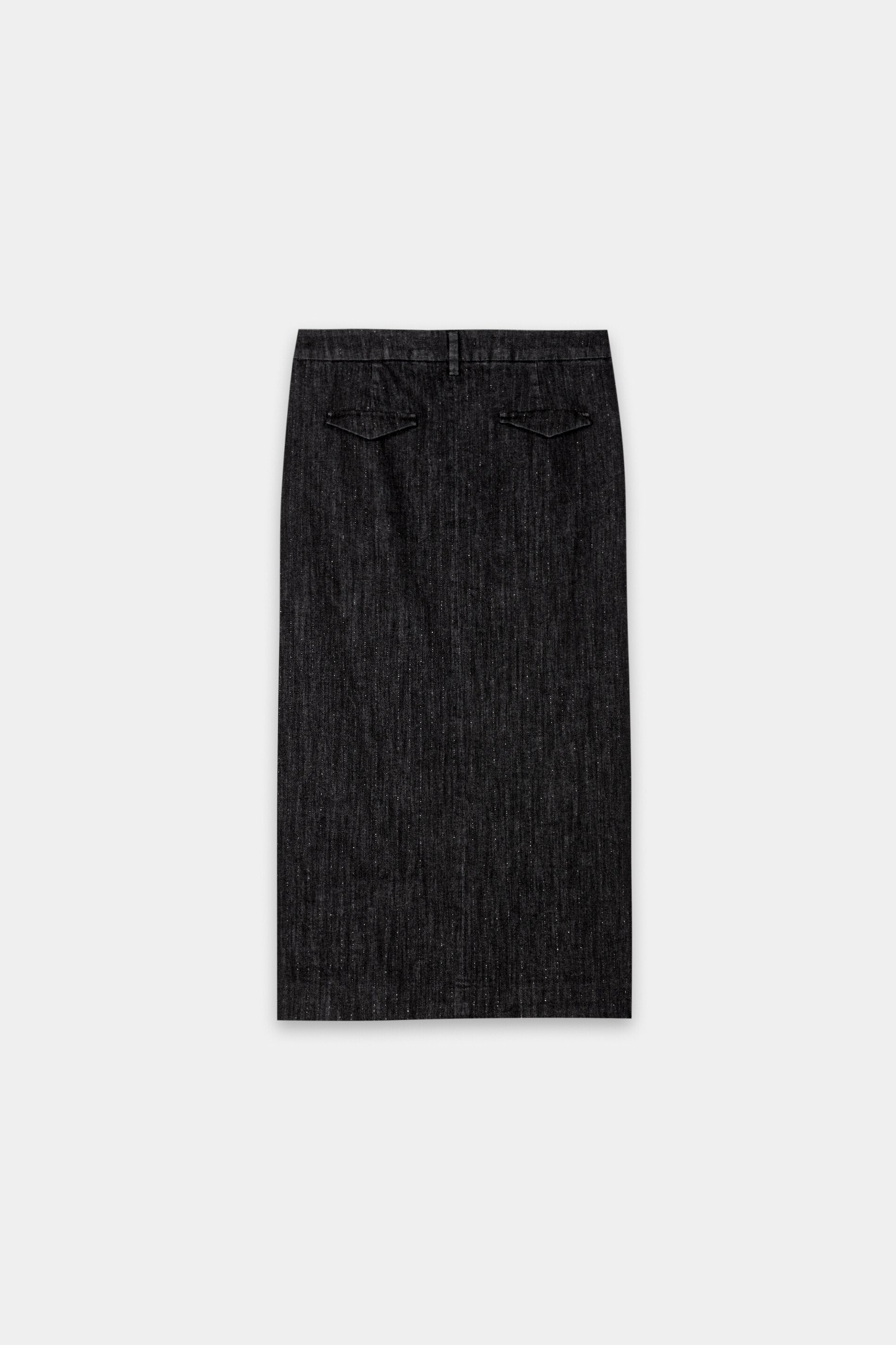 Pinstripe denim skirt - black - Standard