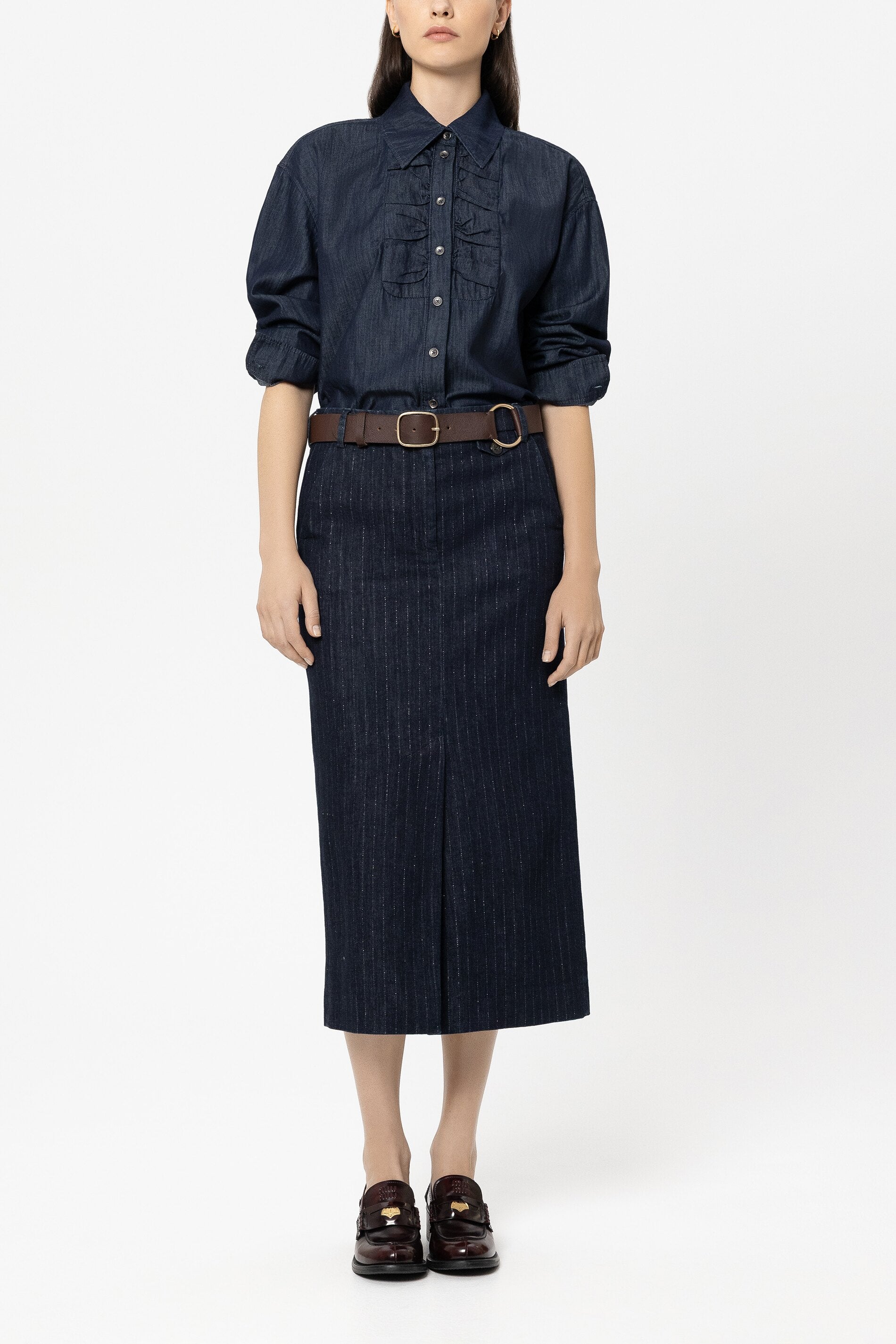 Pinstripe-Denim-Rock - denim blue - Standard | Model Front