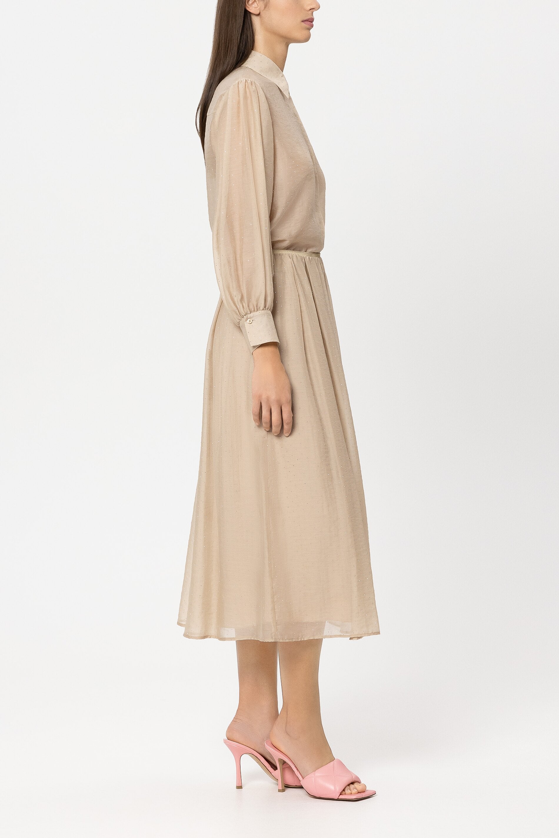 Rock mit Glitzersteinen - soft camel - Standard | Model Seite