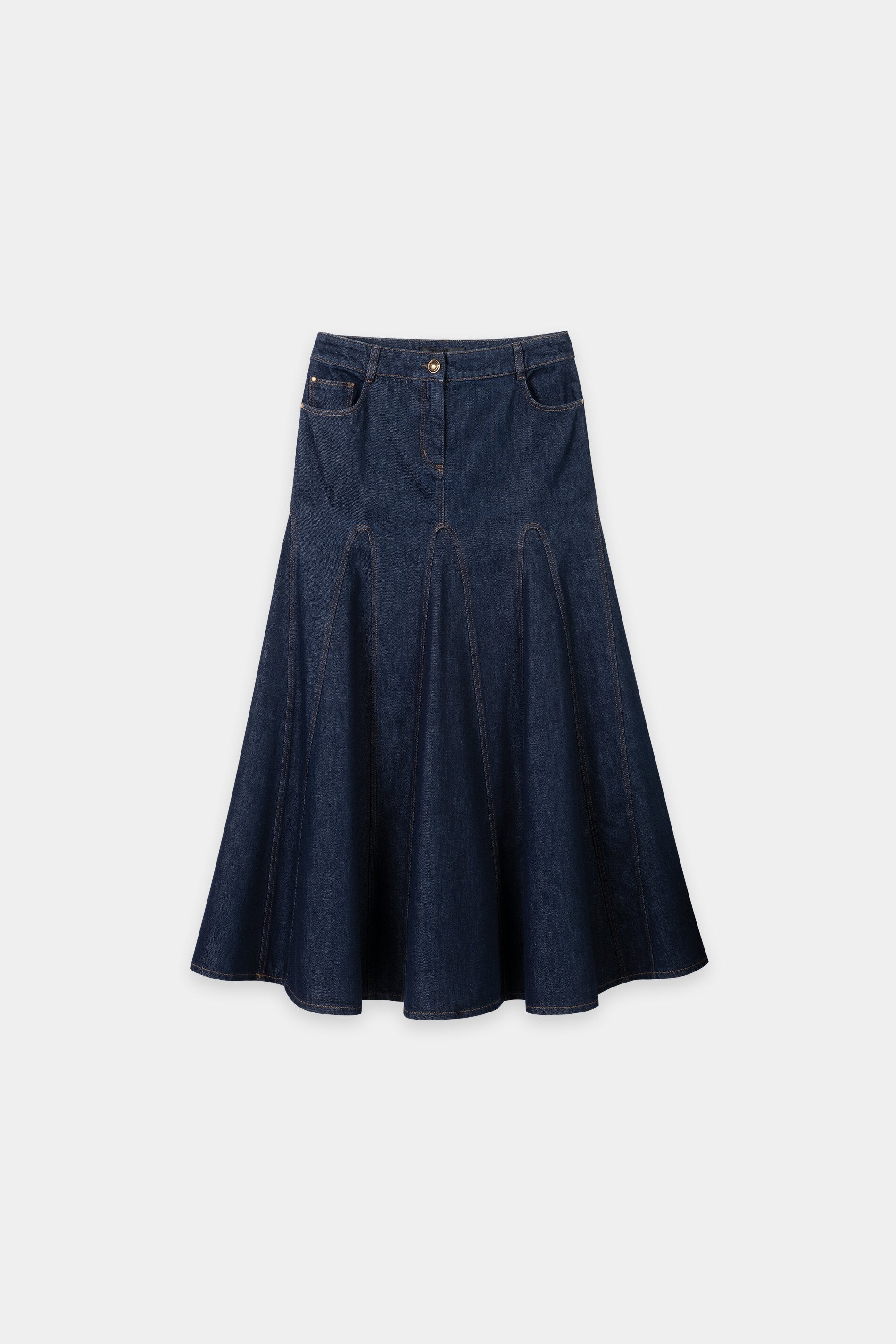 Denim godet skirt - denim blue - Standard