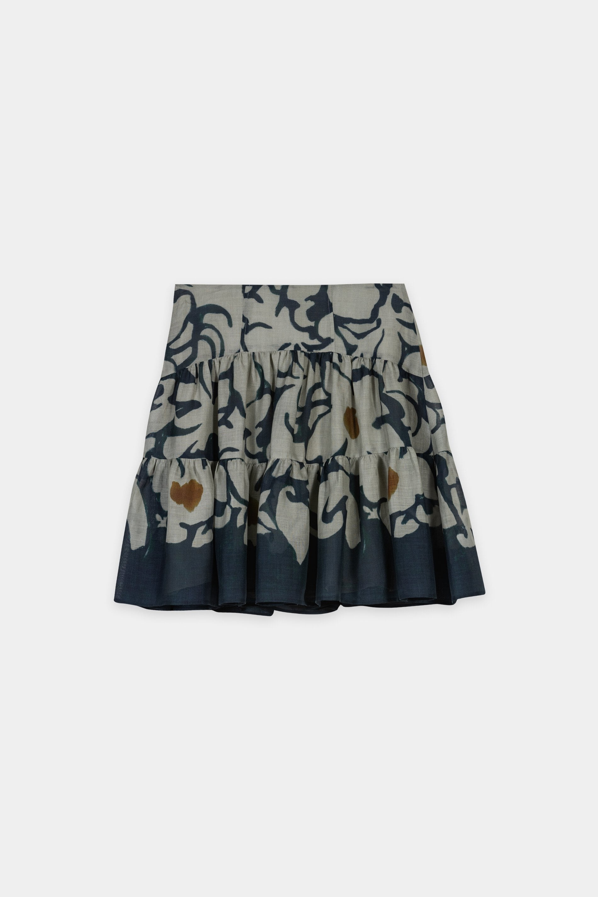 Mini skirt with flower print - tinted blue / multi - Standard
