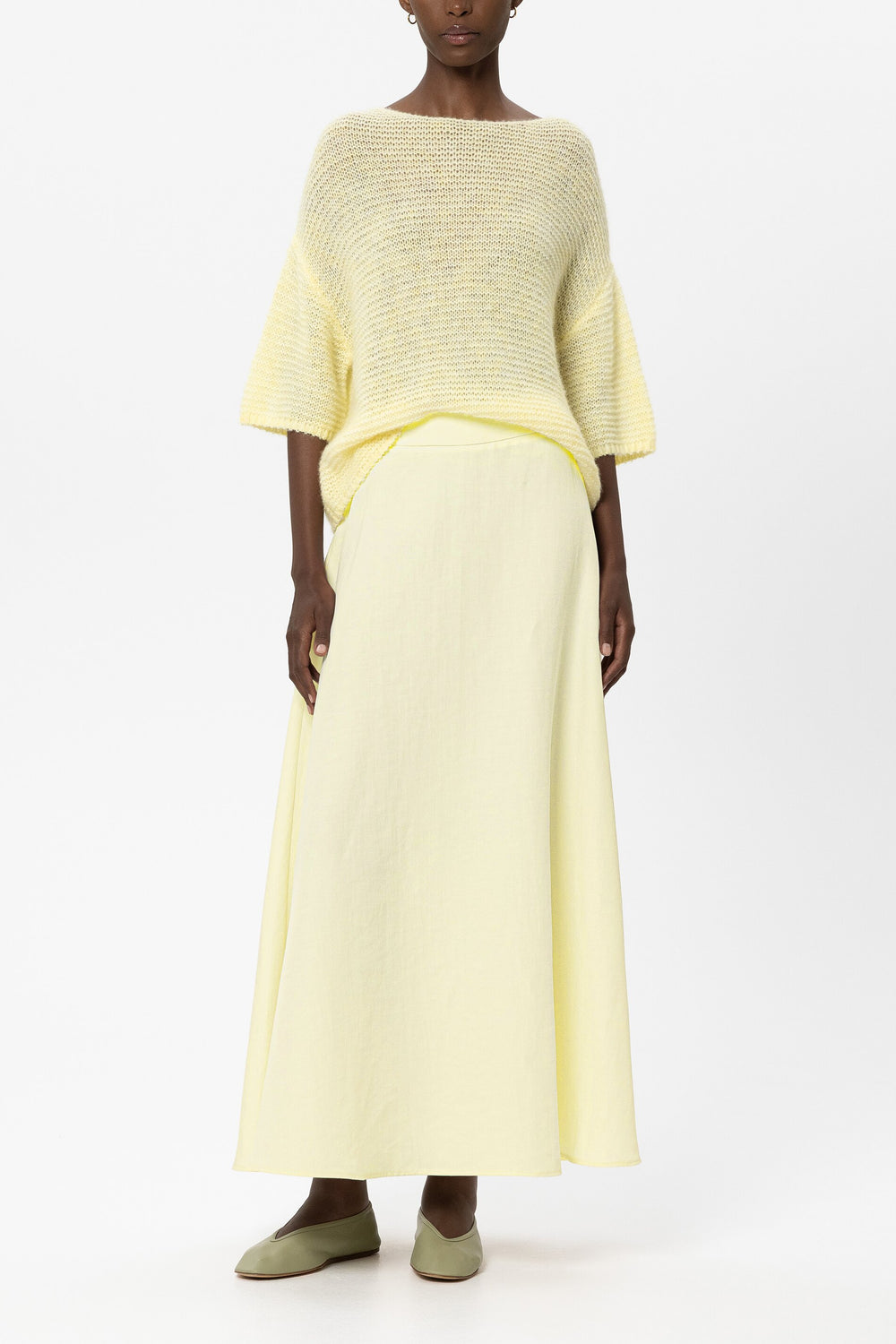 Jupe en lin mélangé - citron - Standard