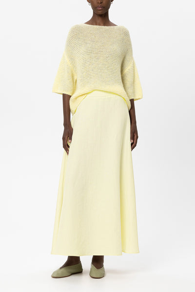 Linen blend skirt - citron - Standard