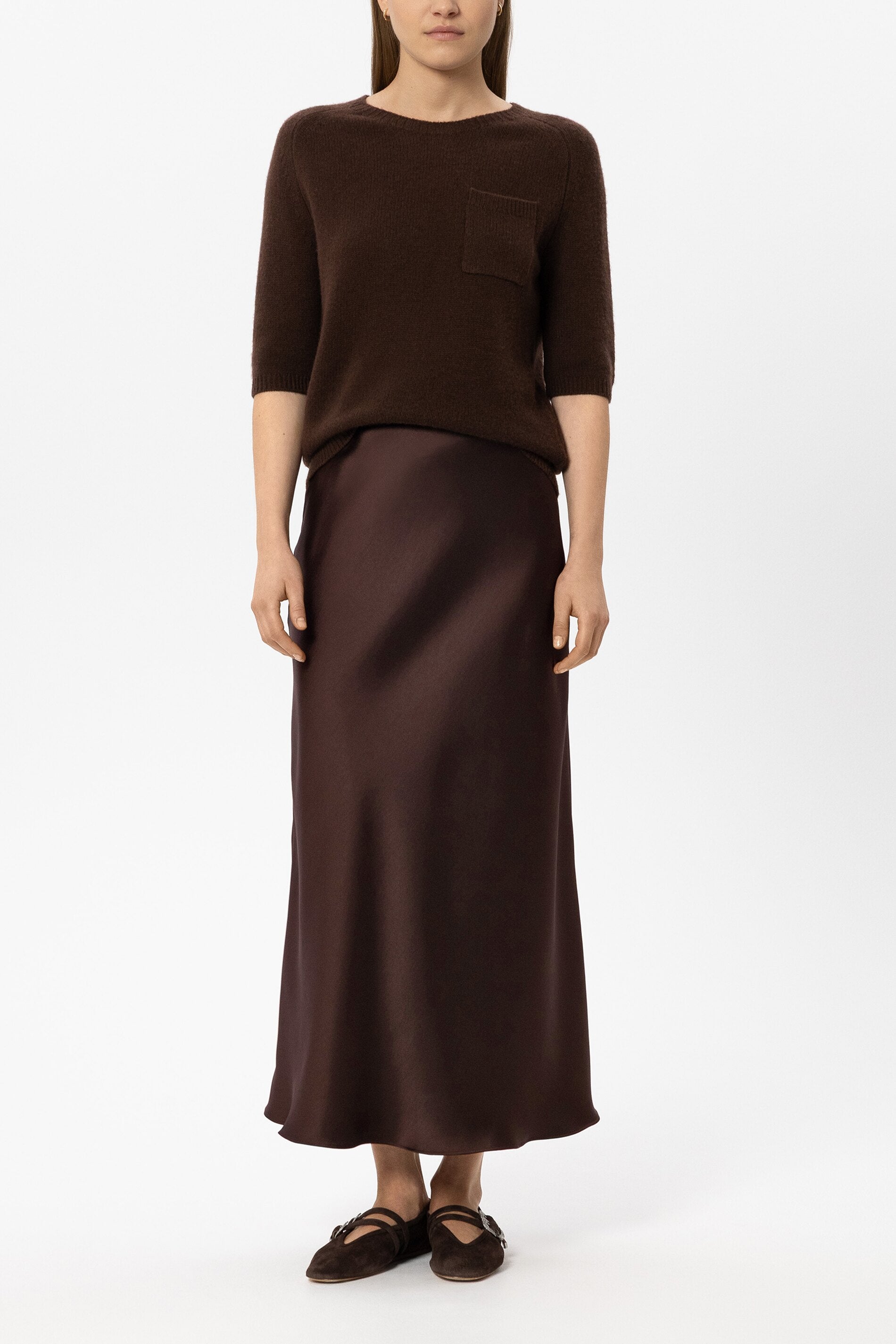 Satin-Rock - marone - Standard | Model Front