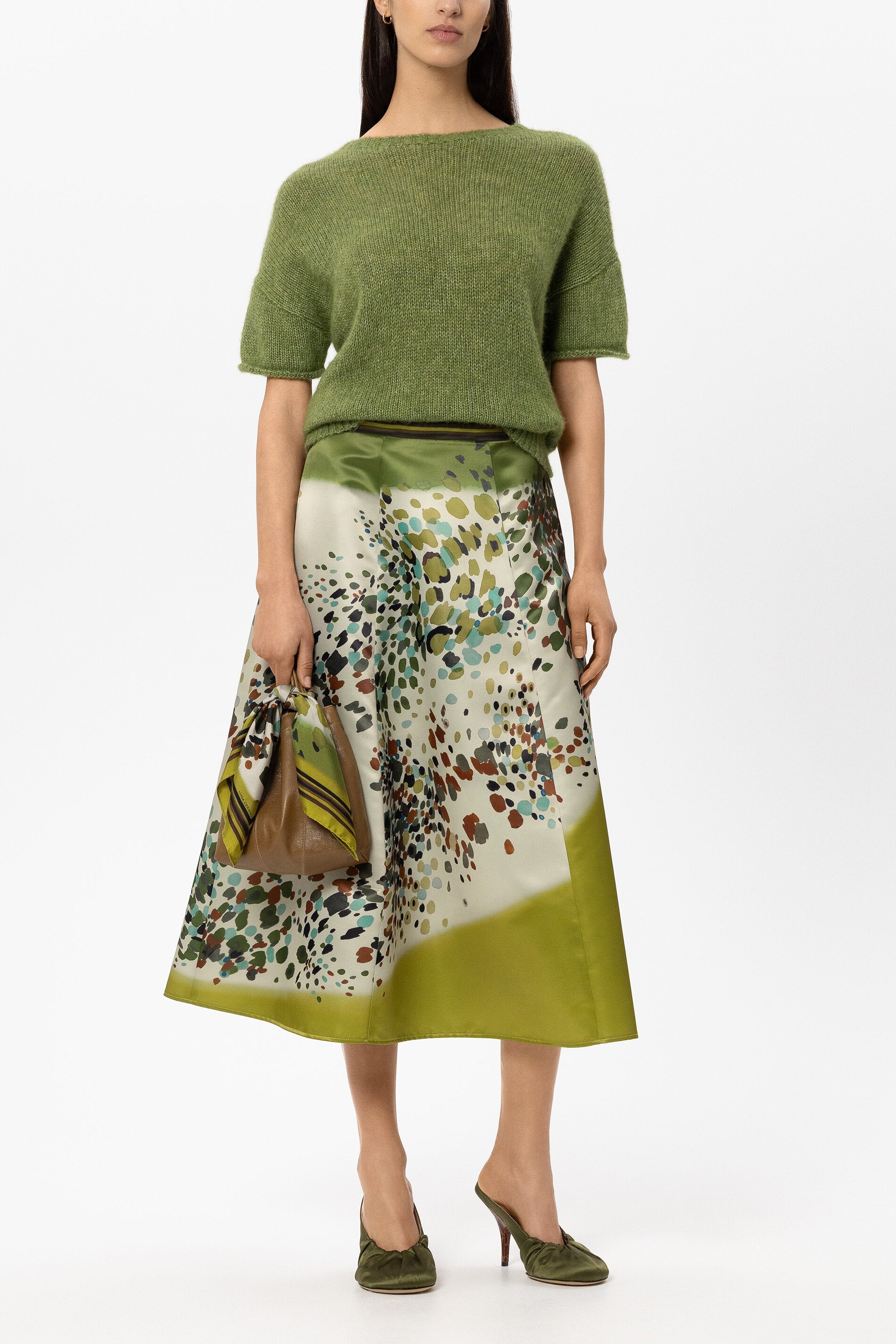 Midi-Rock mit Print - multi - Standard | Model Front