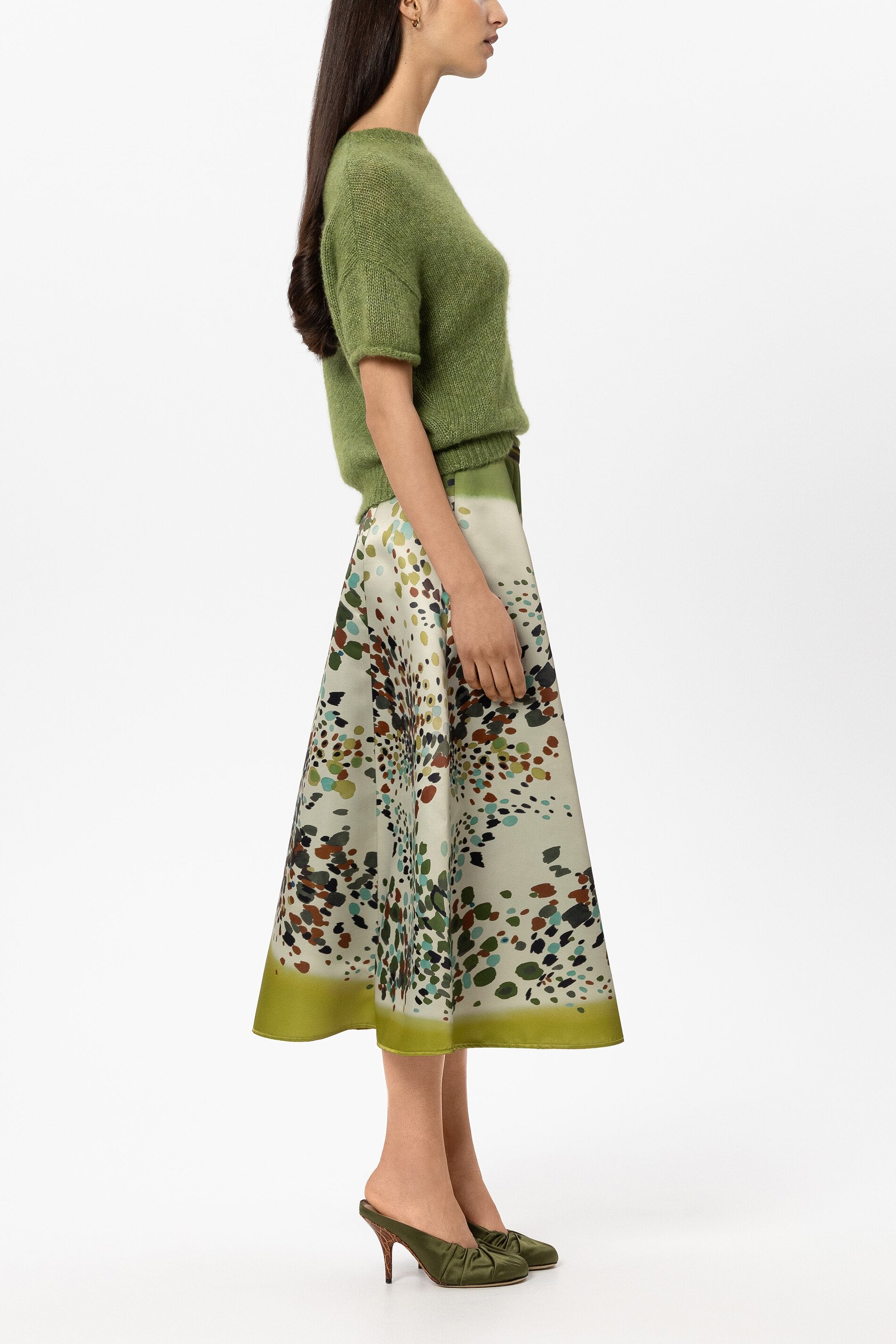 Midi-Rock mit Print - multi - Standard | Model Seite