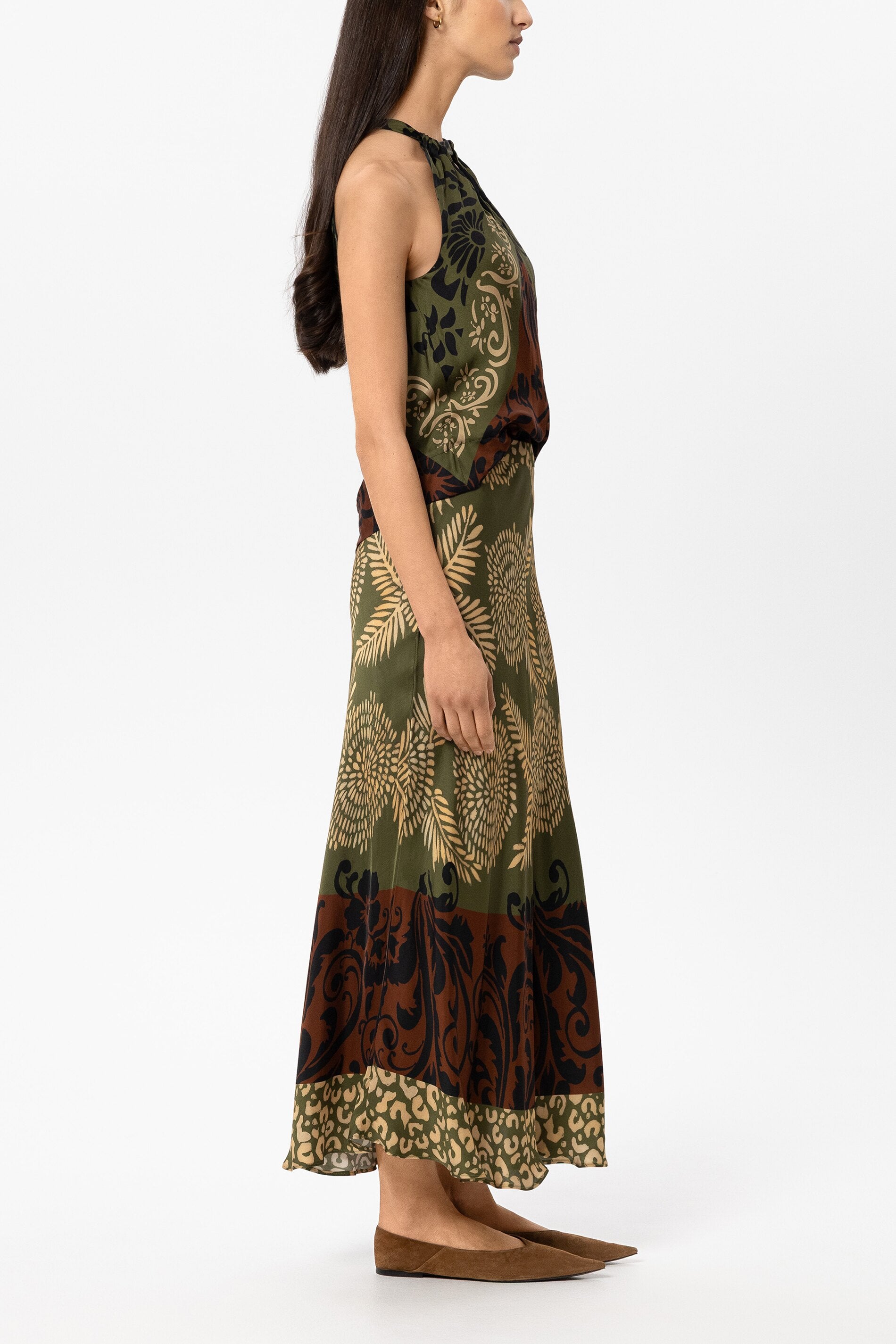 Maxi-Rock mit Leaf-Print - multi - Standard | Model Seite