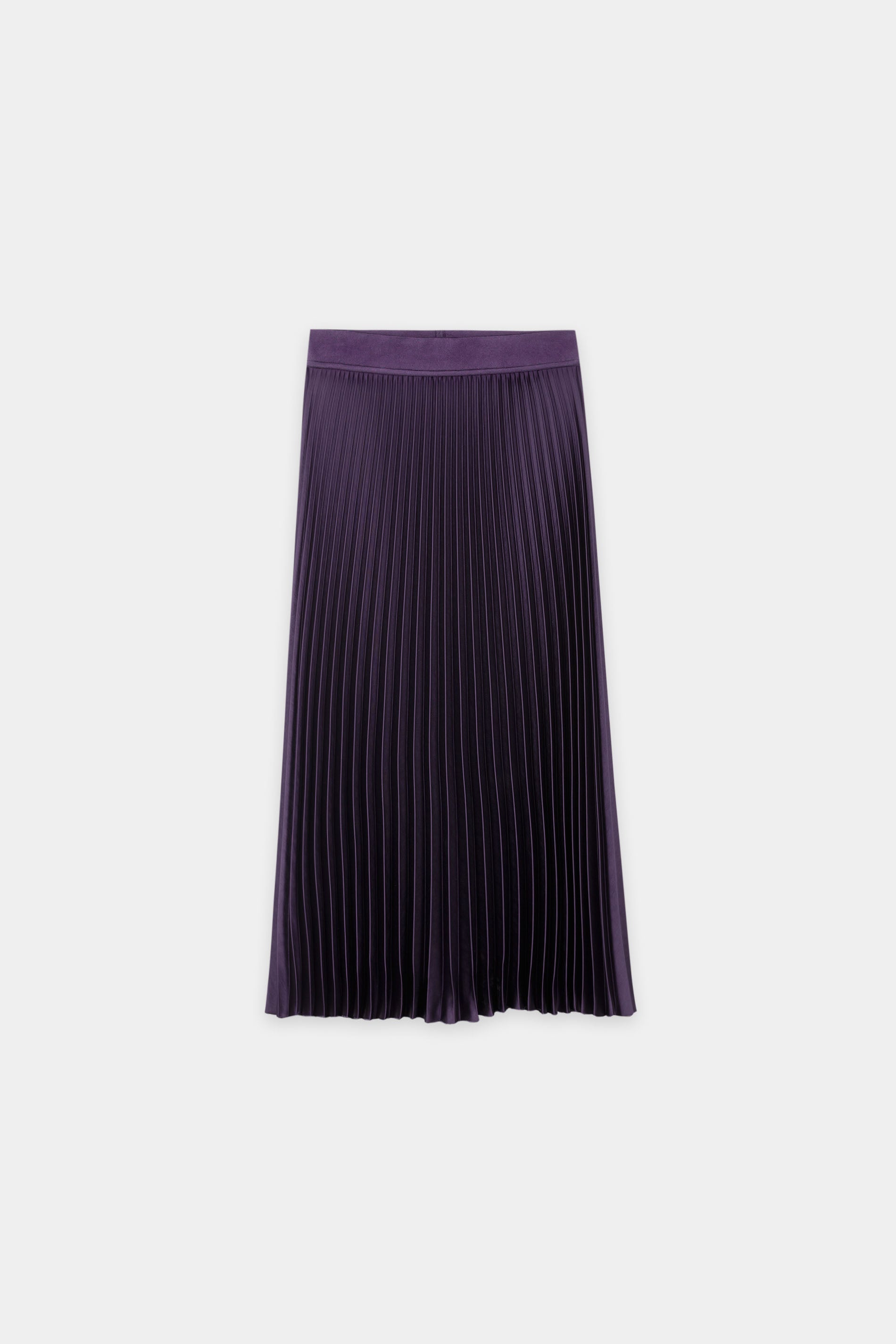 Plisseerock mit Satin-Bund - plum - Standard | Artikel Front