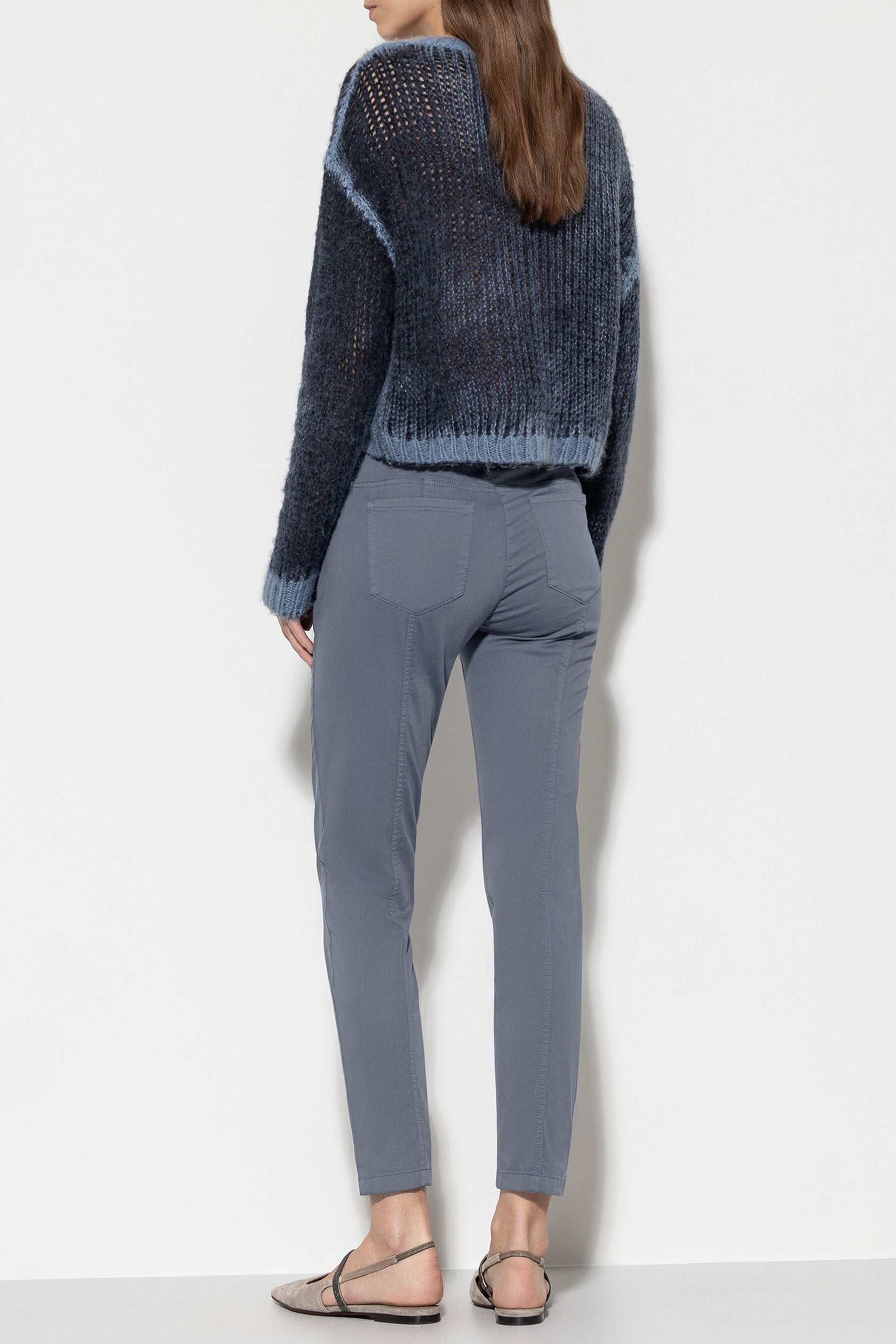 High-Stretch-Colour-Denim - greyish blue - Standard | Model Rück
