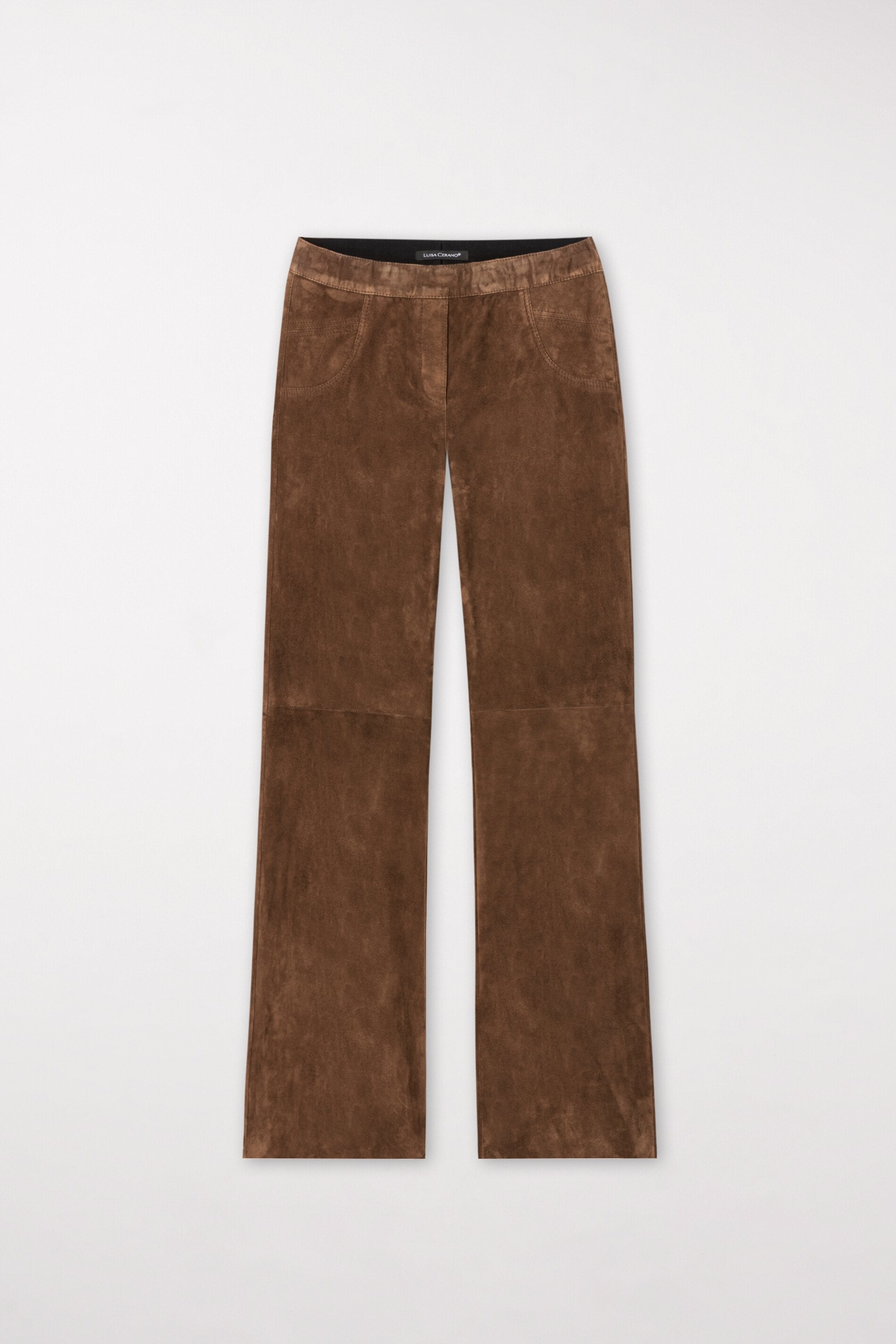 Veloursleder-Bootcut-Pants - hazelnut - mittlere Version | Artikel Front