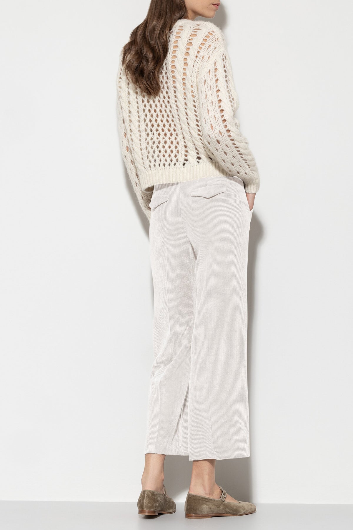 Cord-Wideleg-Pants - eggshell - Standard | Model Rück