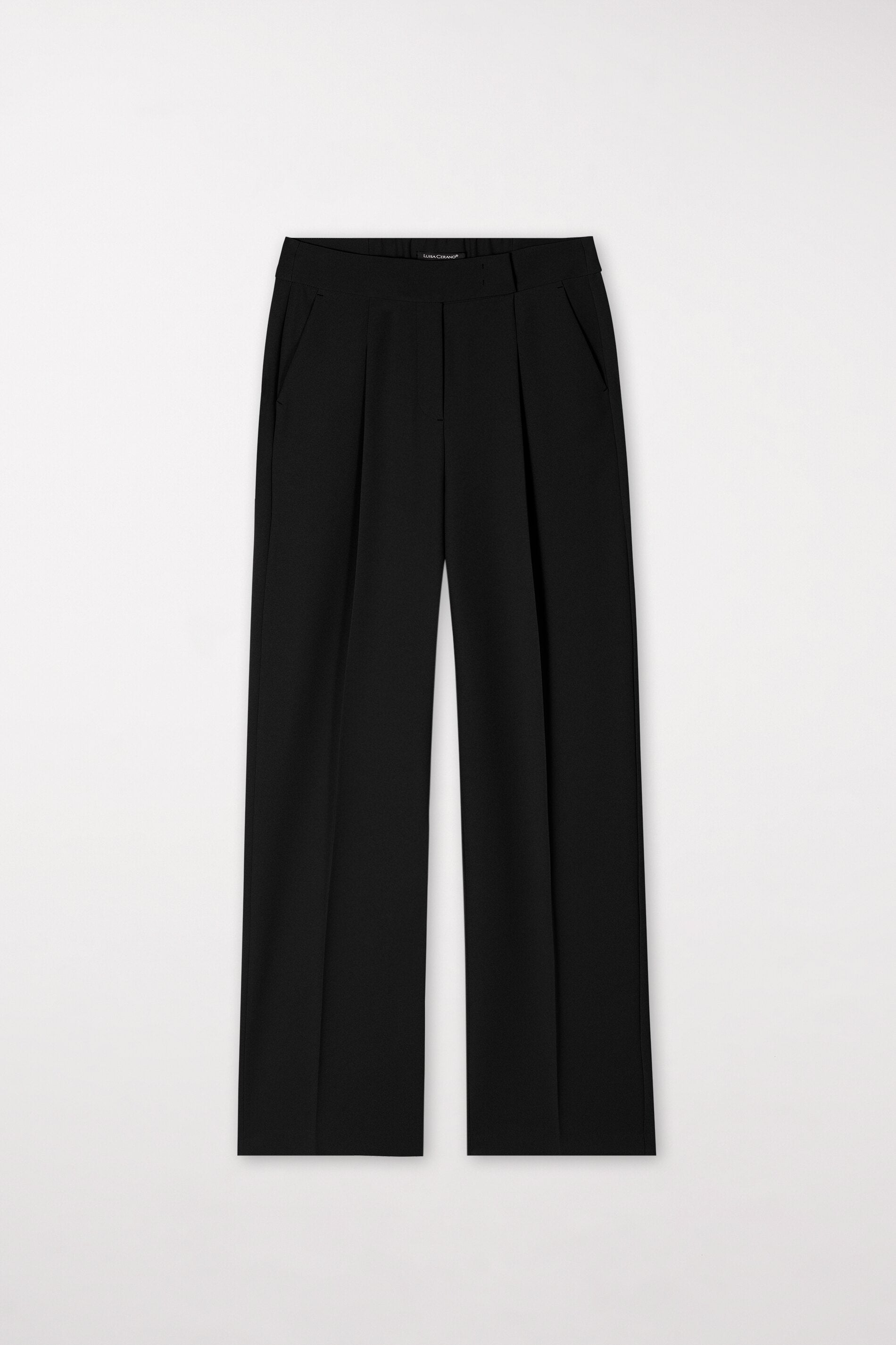 Wideleg-Pants mit Bundfalten - black - Standard | Artikel Front