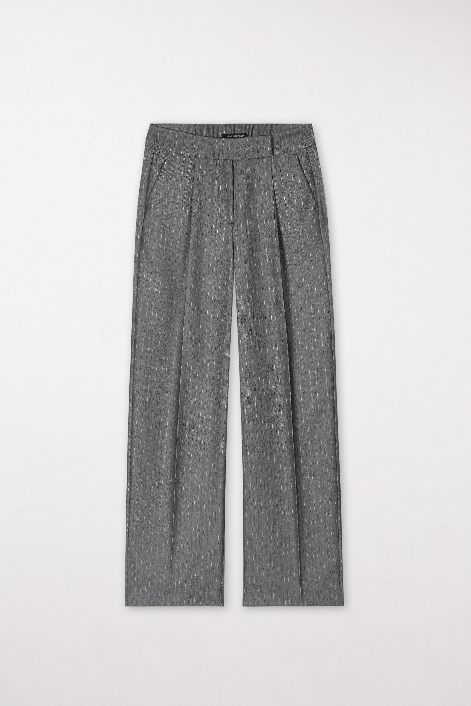 Fischgrat-Wideleg-Pants - taupe - Standard | Artikel Front