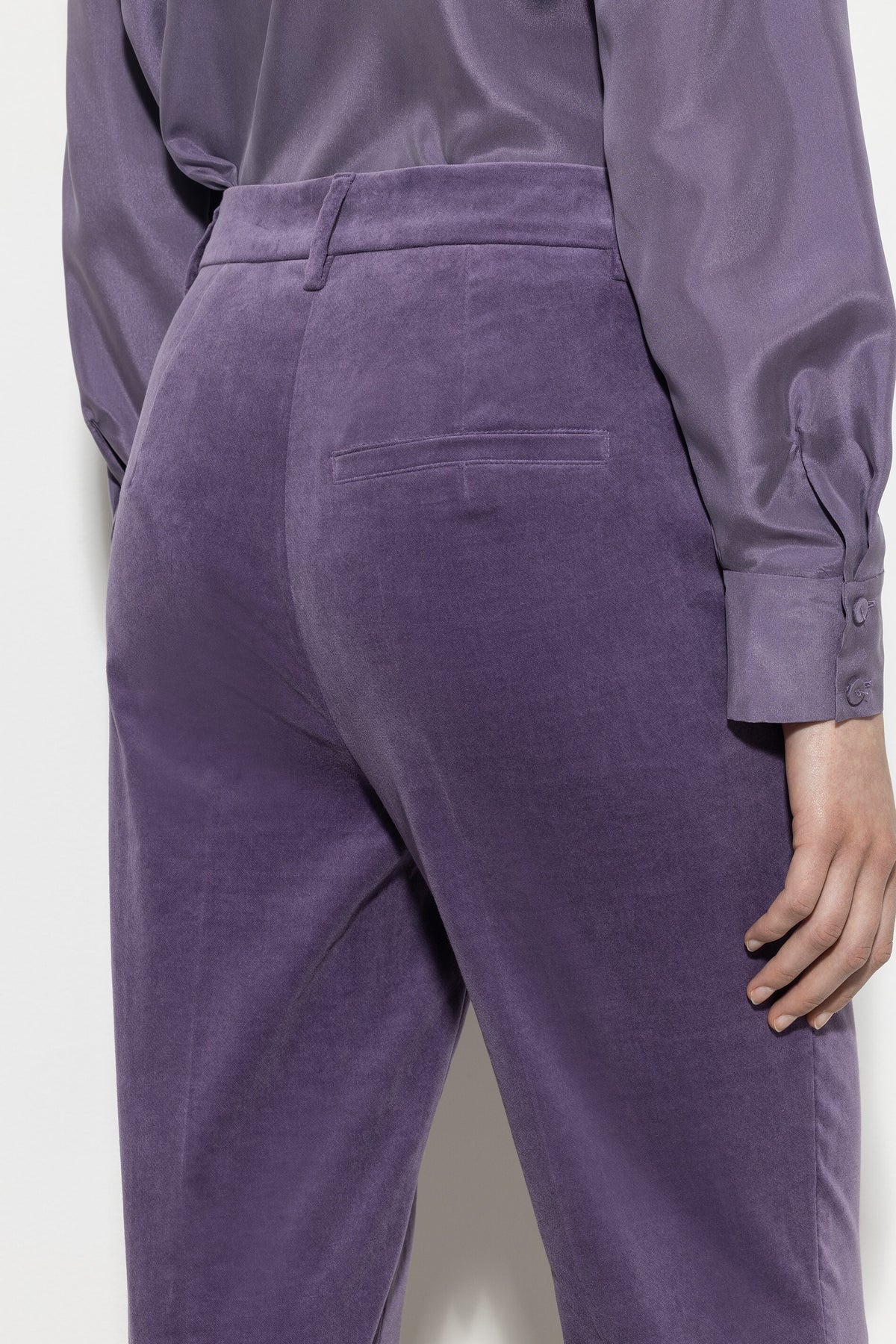 Tapered-Velvet-Pants - mauve - Standard | Model Detail
