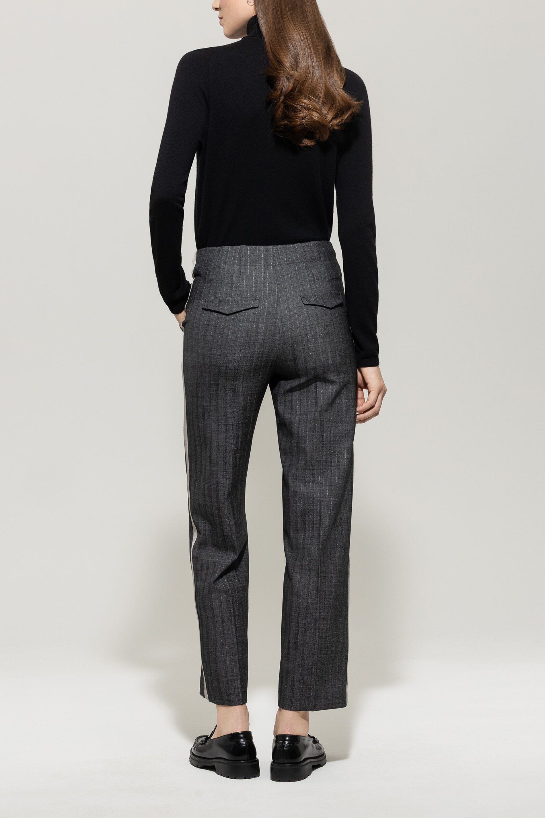 Pinstripe-Straight-Joggpants - multi - mit Band | Model Rück