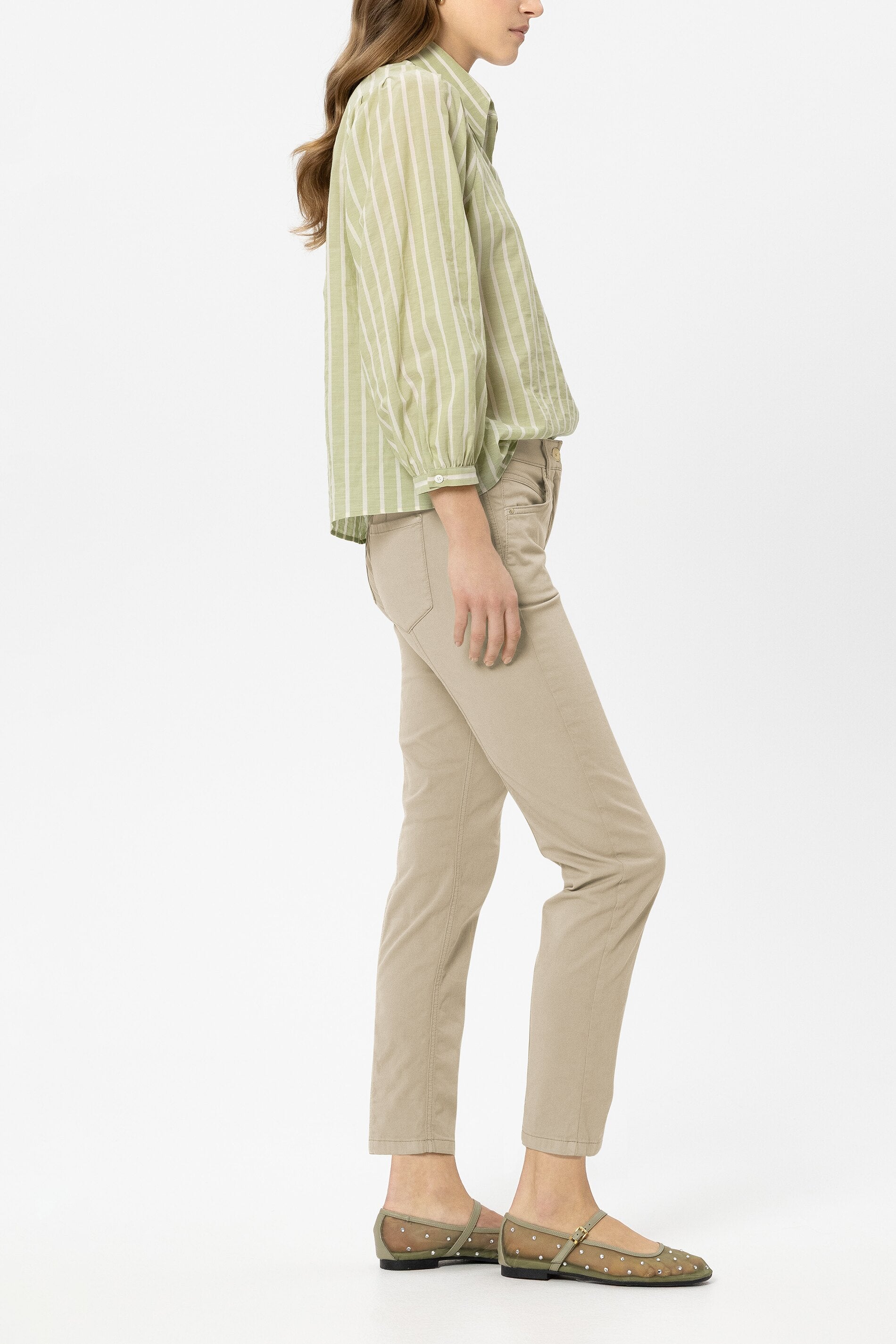 High-Stretch-Skinny-Denim - sand - Standard | Model Seite
