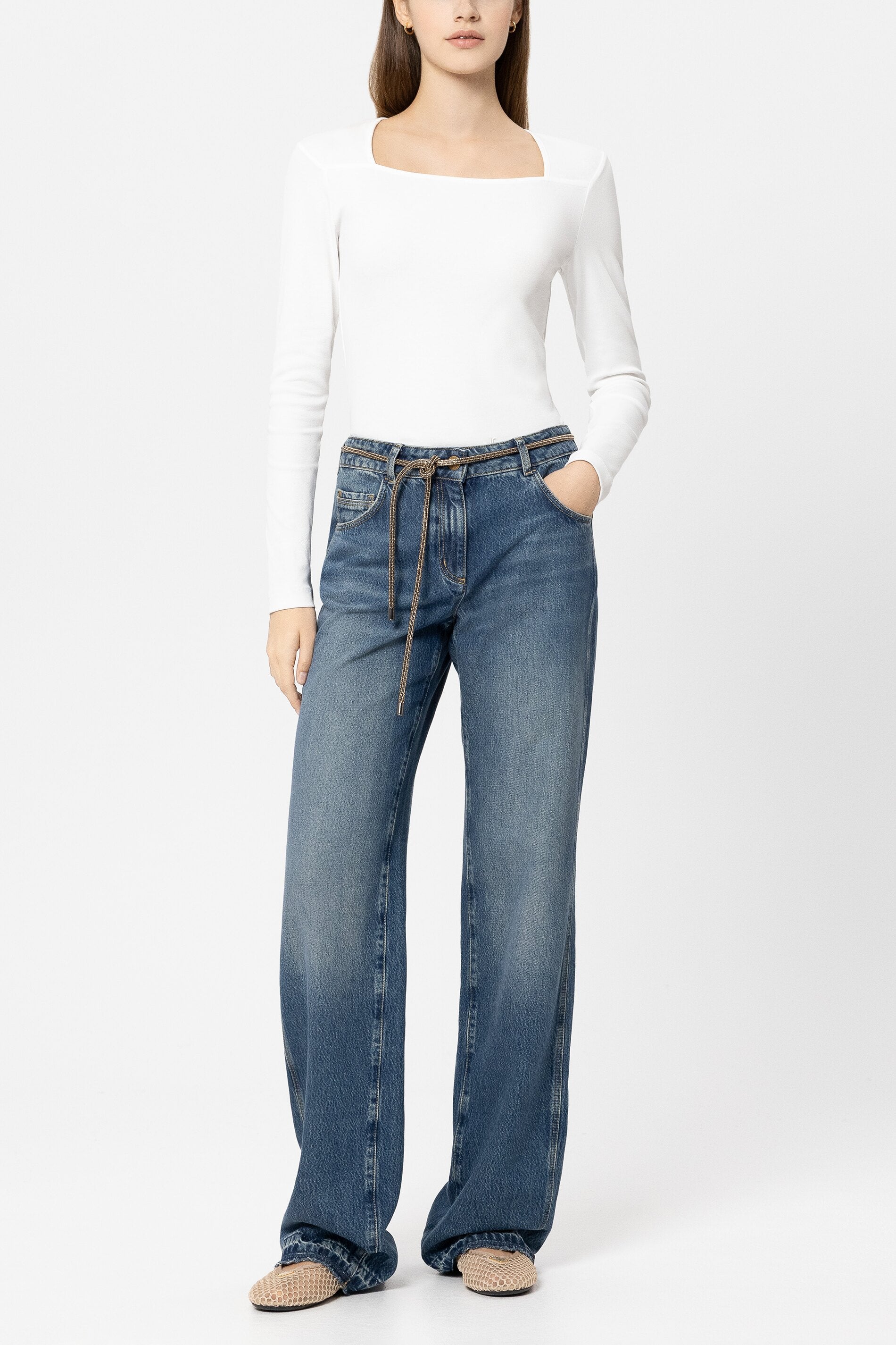 Straightleg-Tencel-Denim - denim blue - Standard | Model Front