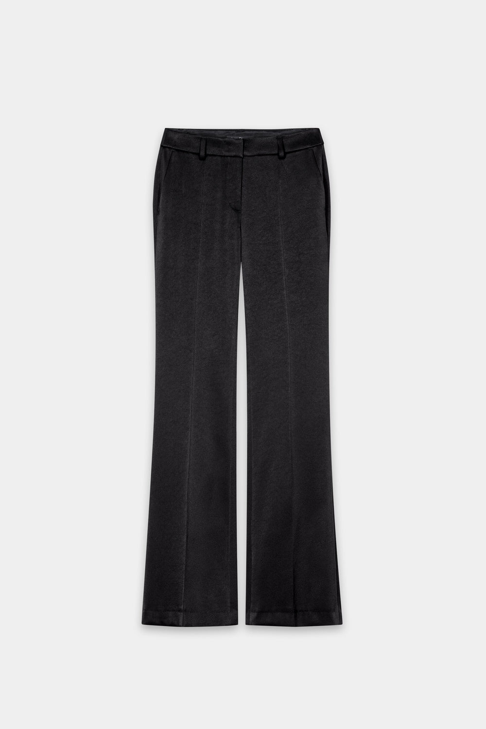 Flared pants in satin look - black - Standard