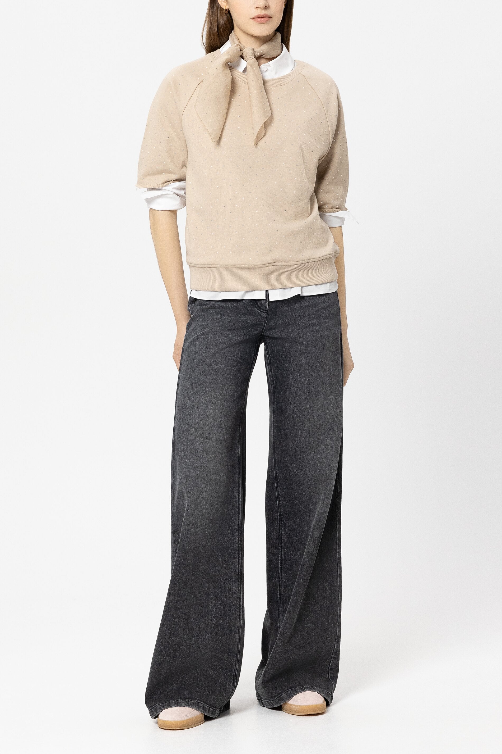 Authentik-Wideleg-Denim - pure black - Standard | Model Front