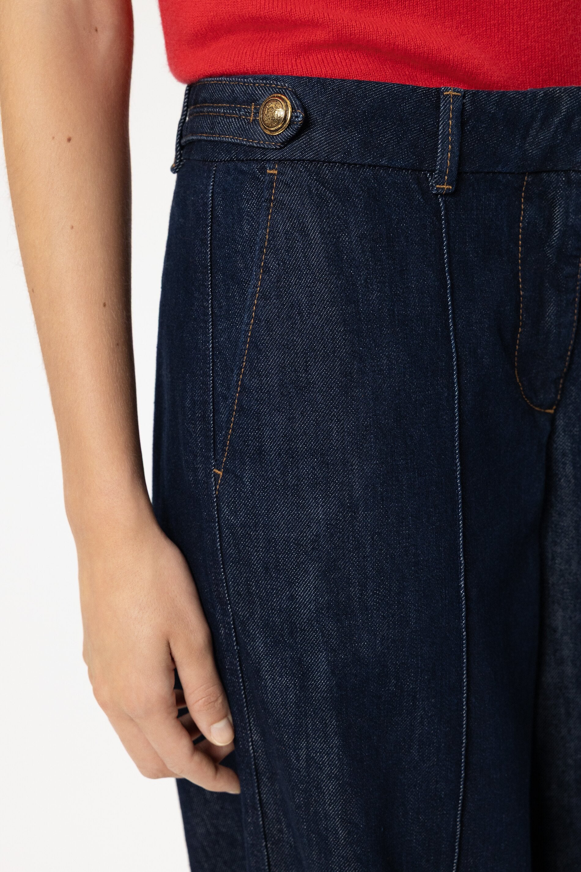 Wideleg-Chino-Denim - denim blue - Standard | Model Detail
