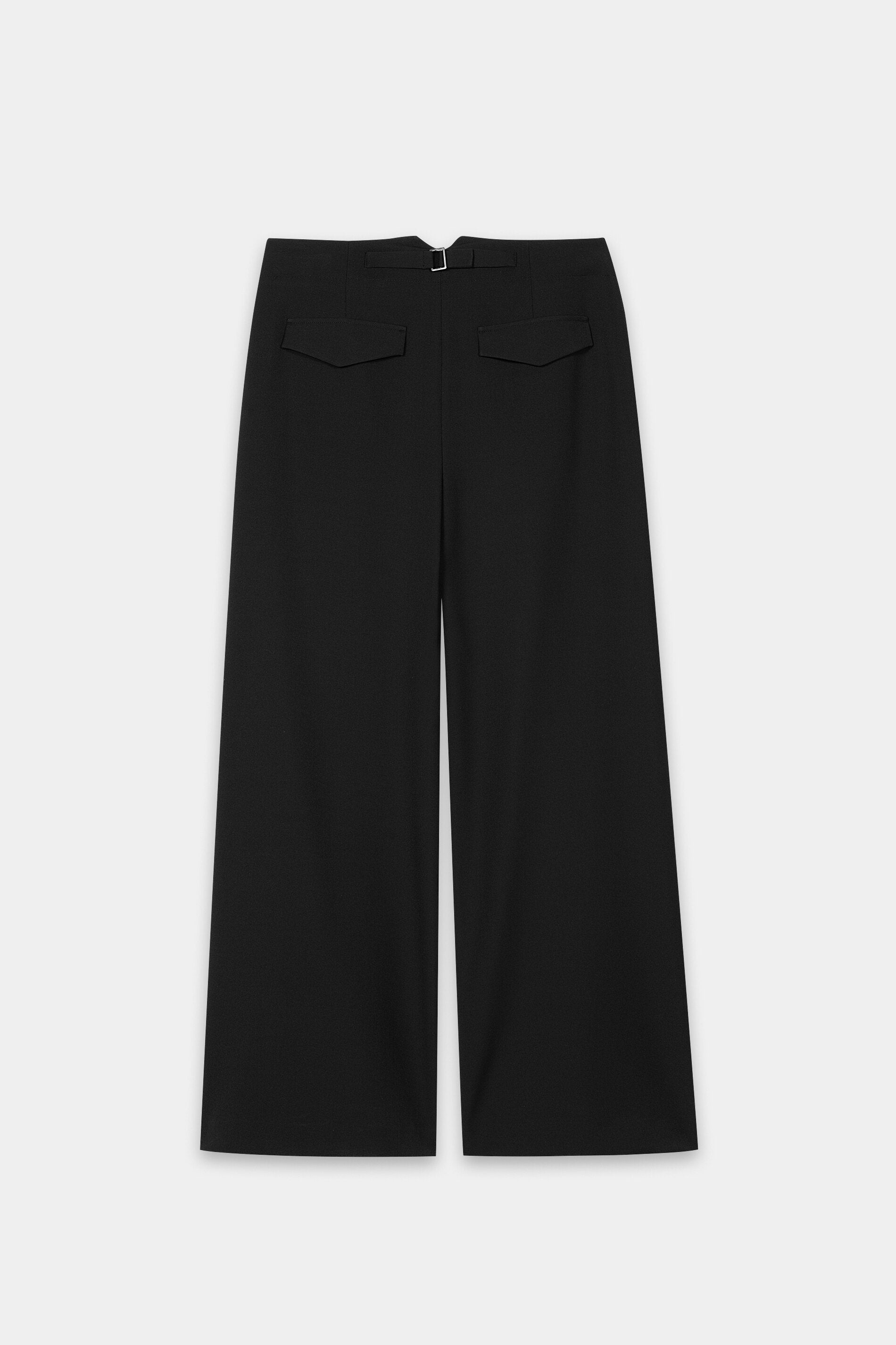 Wideleg-Pants mit Bundfalten - pure black - Standard | Artikel Rück