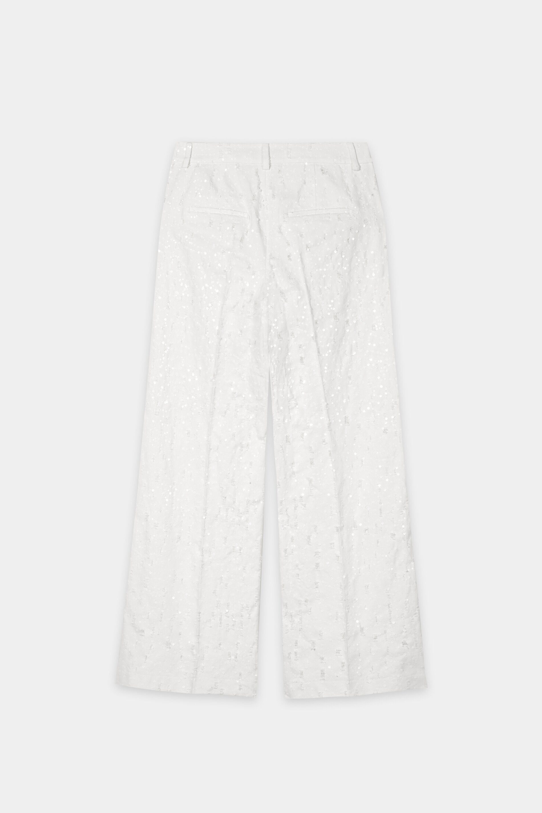 Pailletten-Wideleg-Pants - white - Standard | Artikel Rück