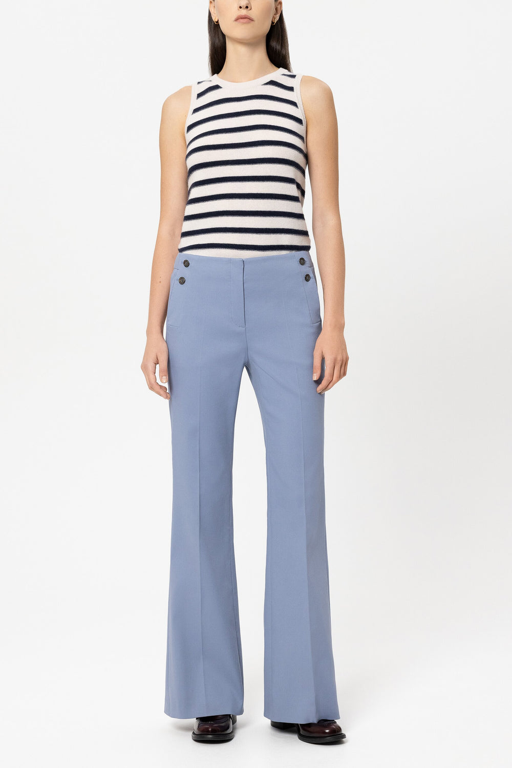 Gabardine-Flared-Pants - casual blue - Standard