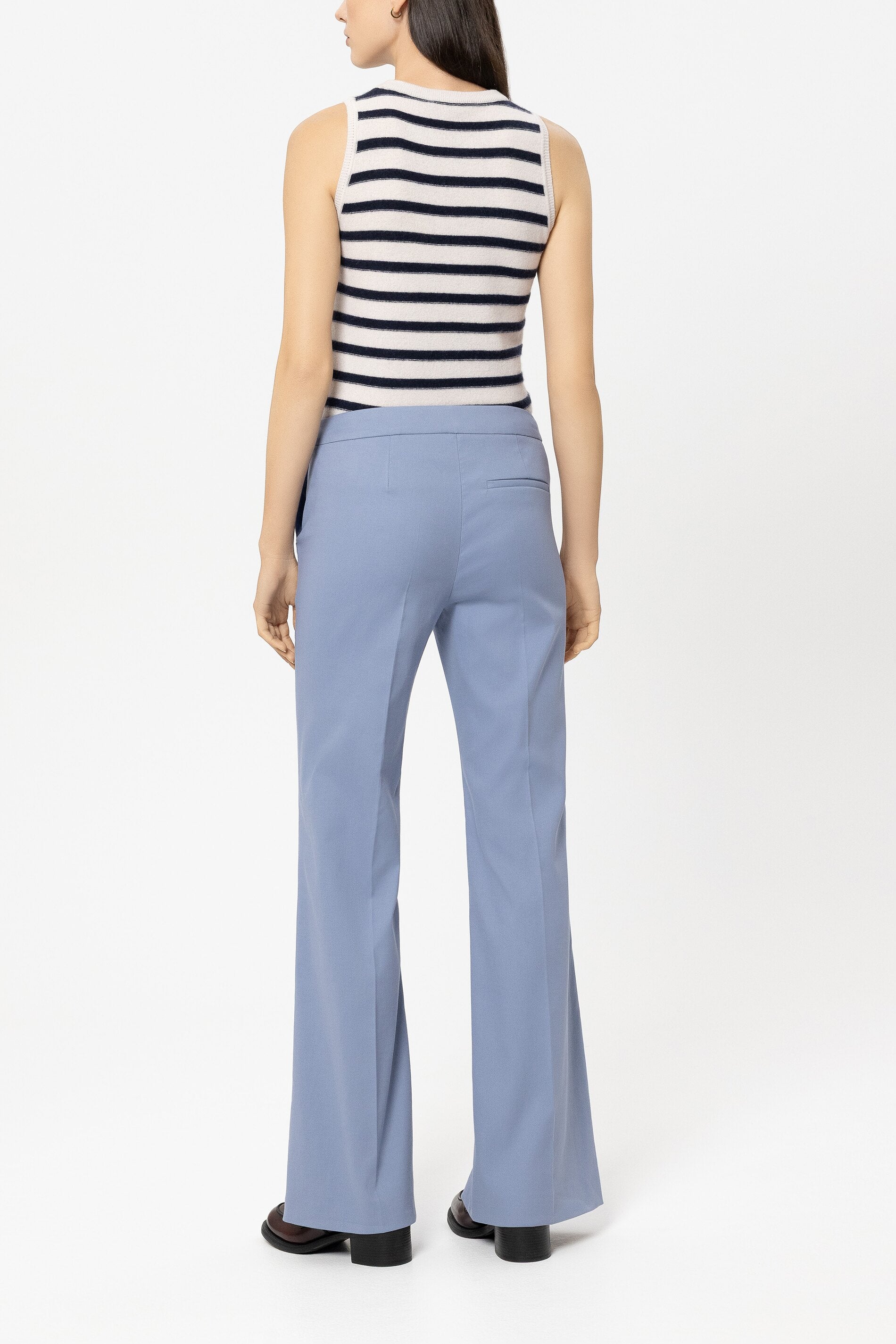 Gabardine-Flared-Pants - casual blue - Standard | Model Rück