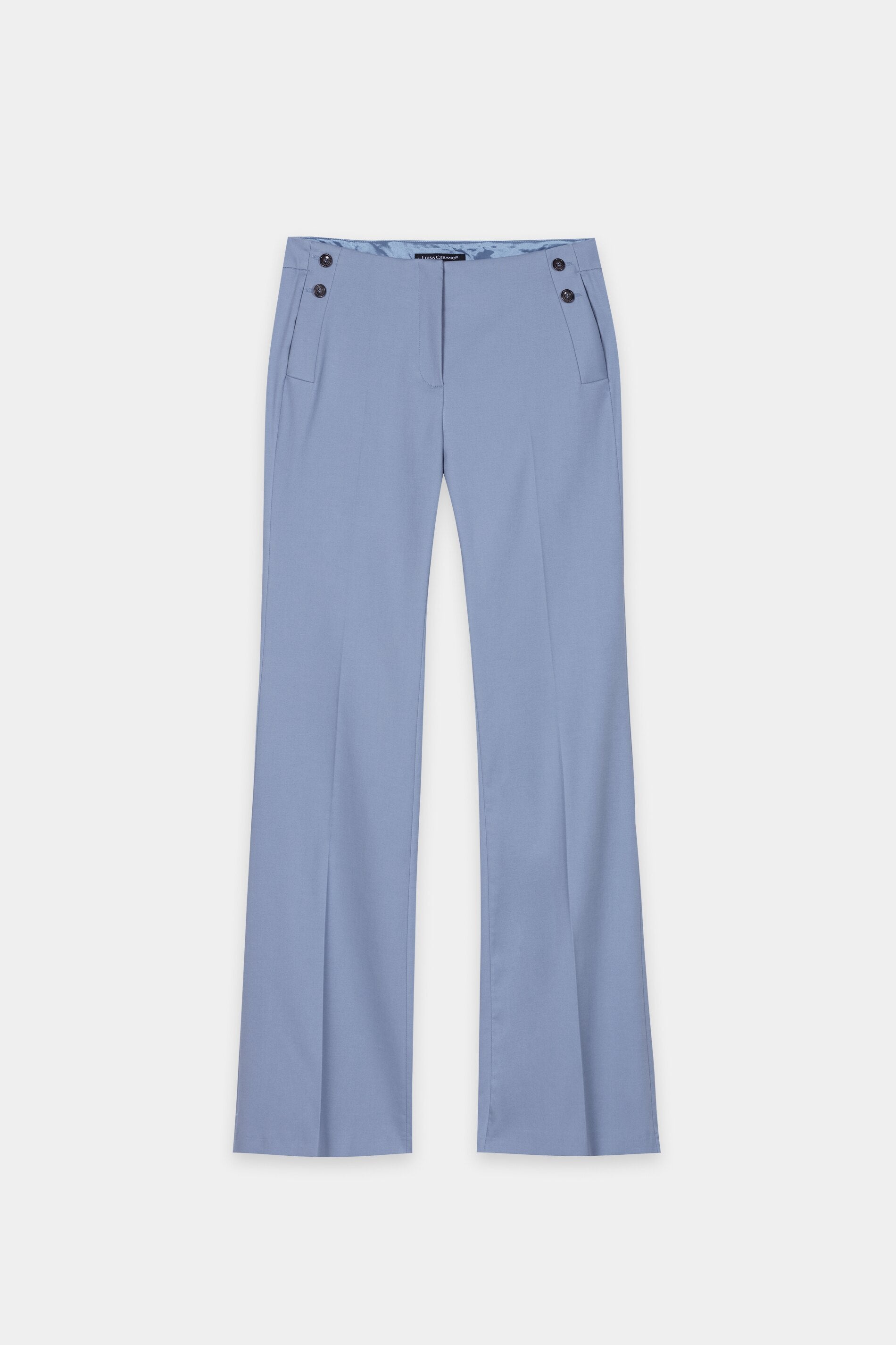 Gabardine-Flared-Pants - navy blue - Standard