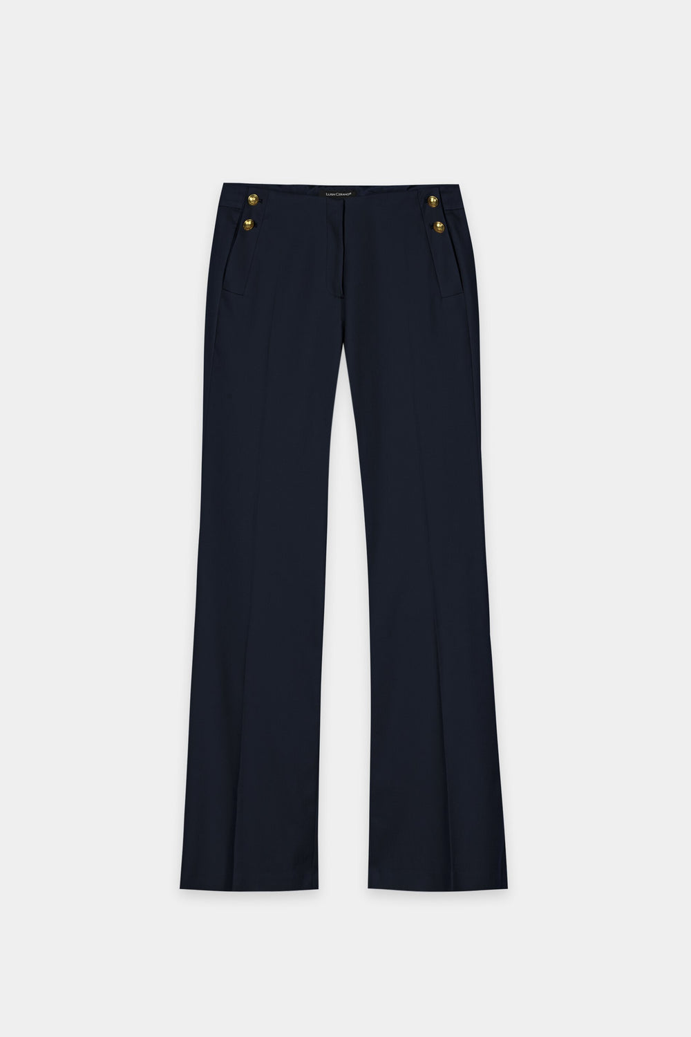 Gabardine-Flared-Pants - navy blue - Standard