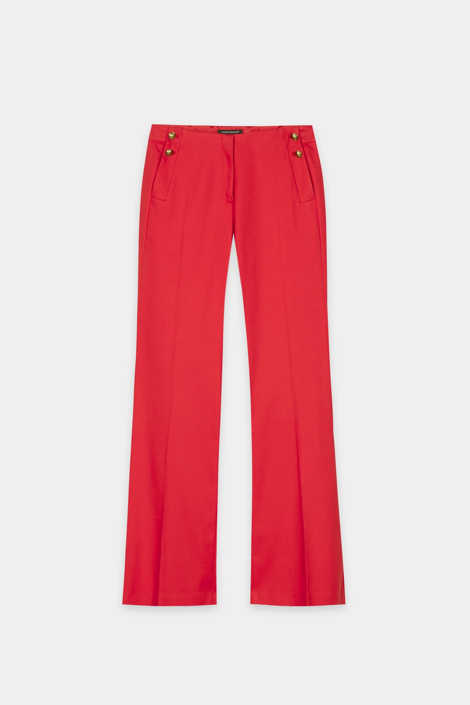 Gabardine-Flared-Pants - cherry red - Standard | Artikel Front