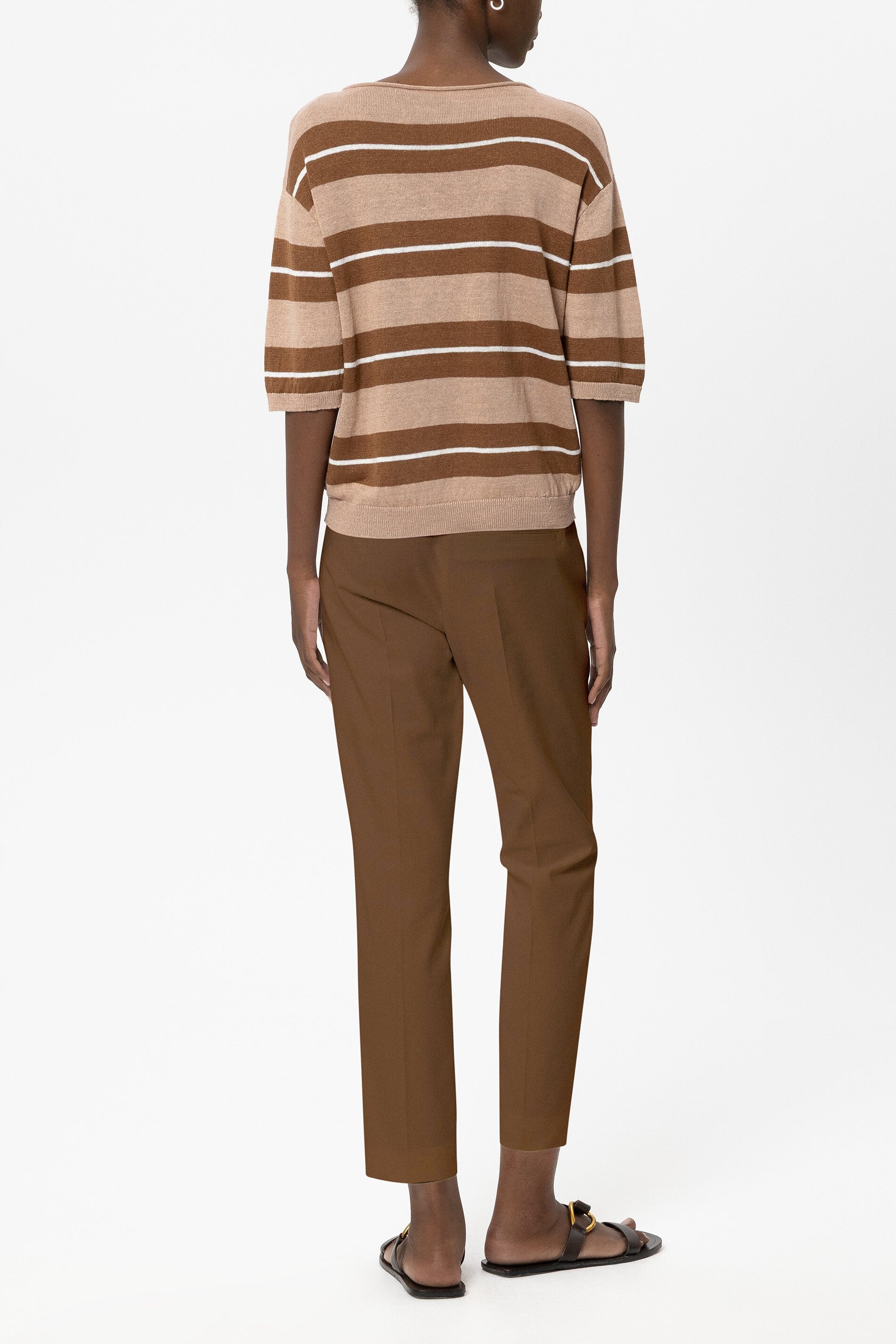 Slim-Tailored-Pants - dark terracotta - Standard | Model Rück