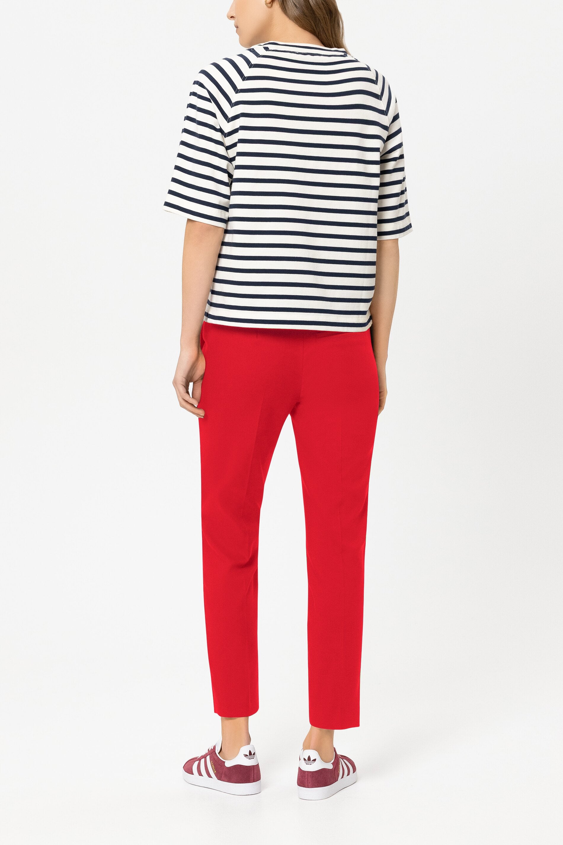 Gabardine-Slimtailored-Pants - cherry red - Standard | Model Rück