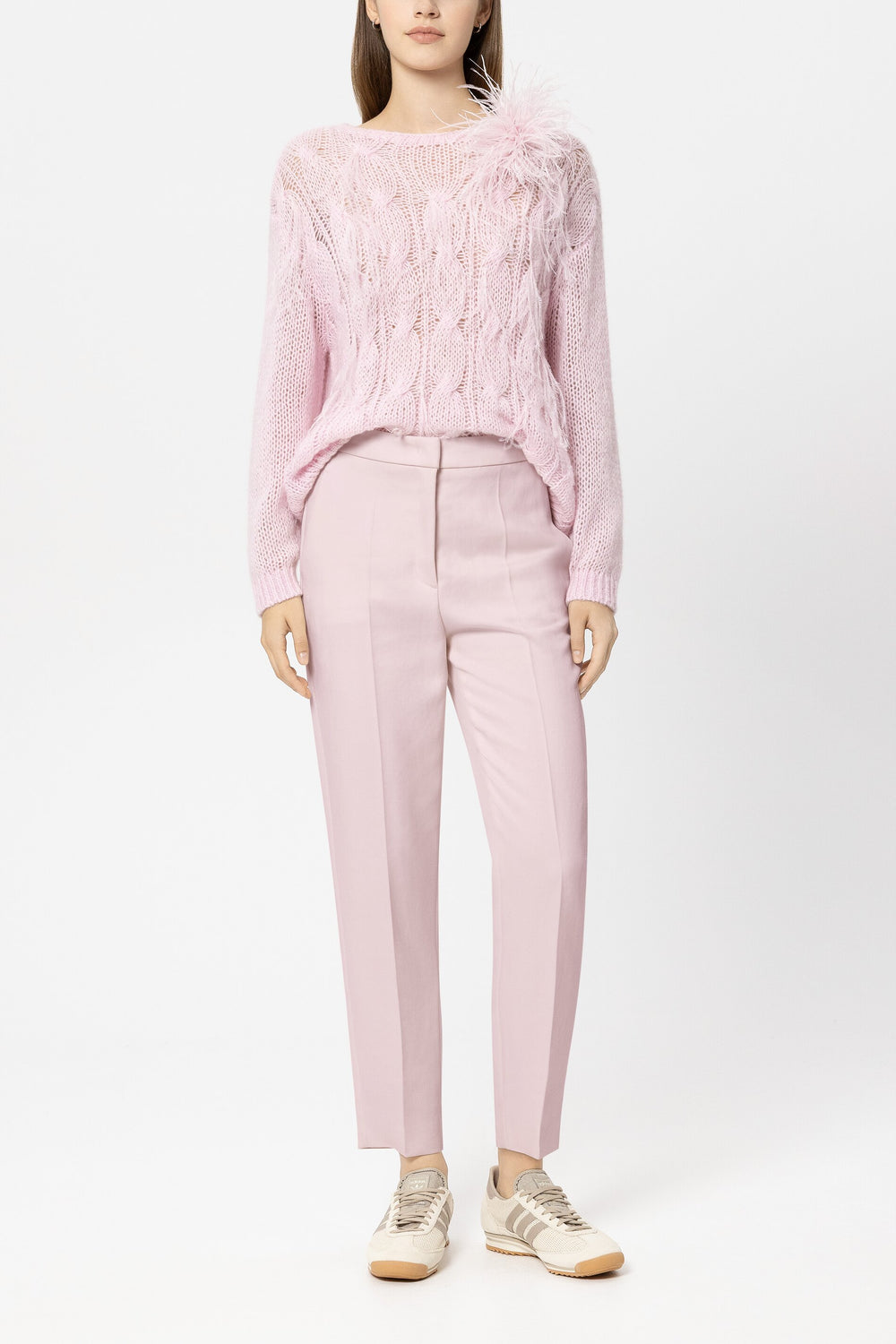 Twill tapered pants - creamy blush - Standard