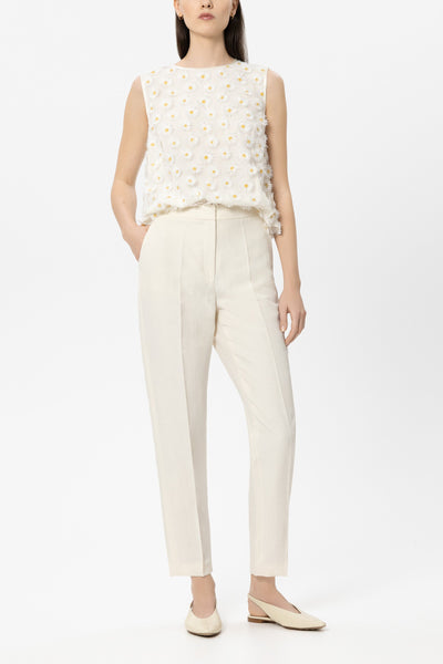 Tapered pants in linen blend - milk - Standard