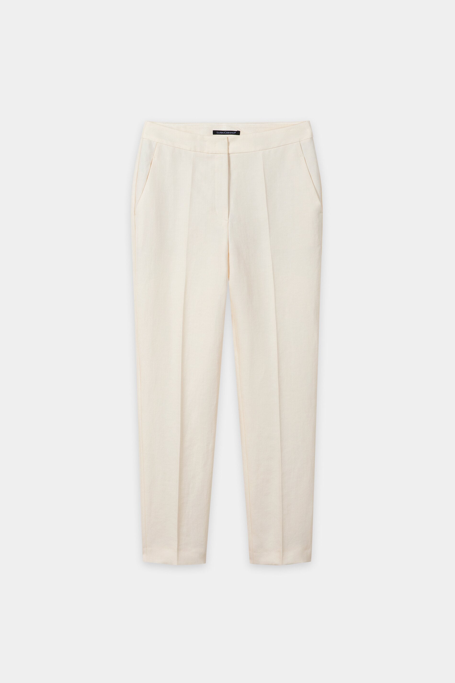 Tapered pants in linen blend - milk - Standard