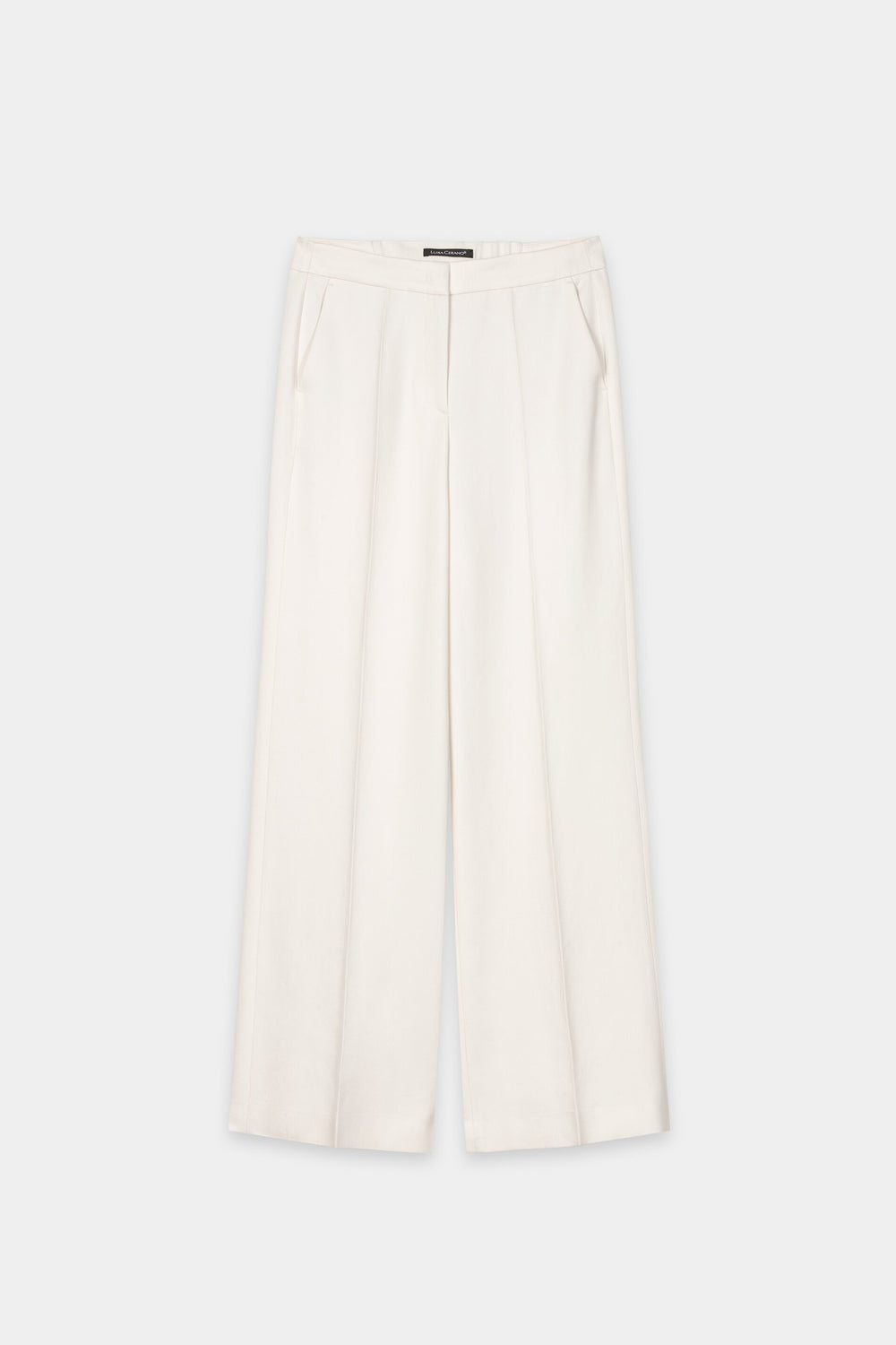 Twill wide-leg pants - cream - Standard