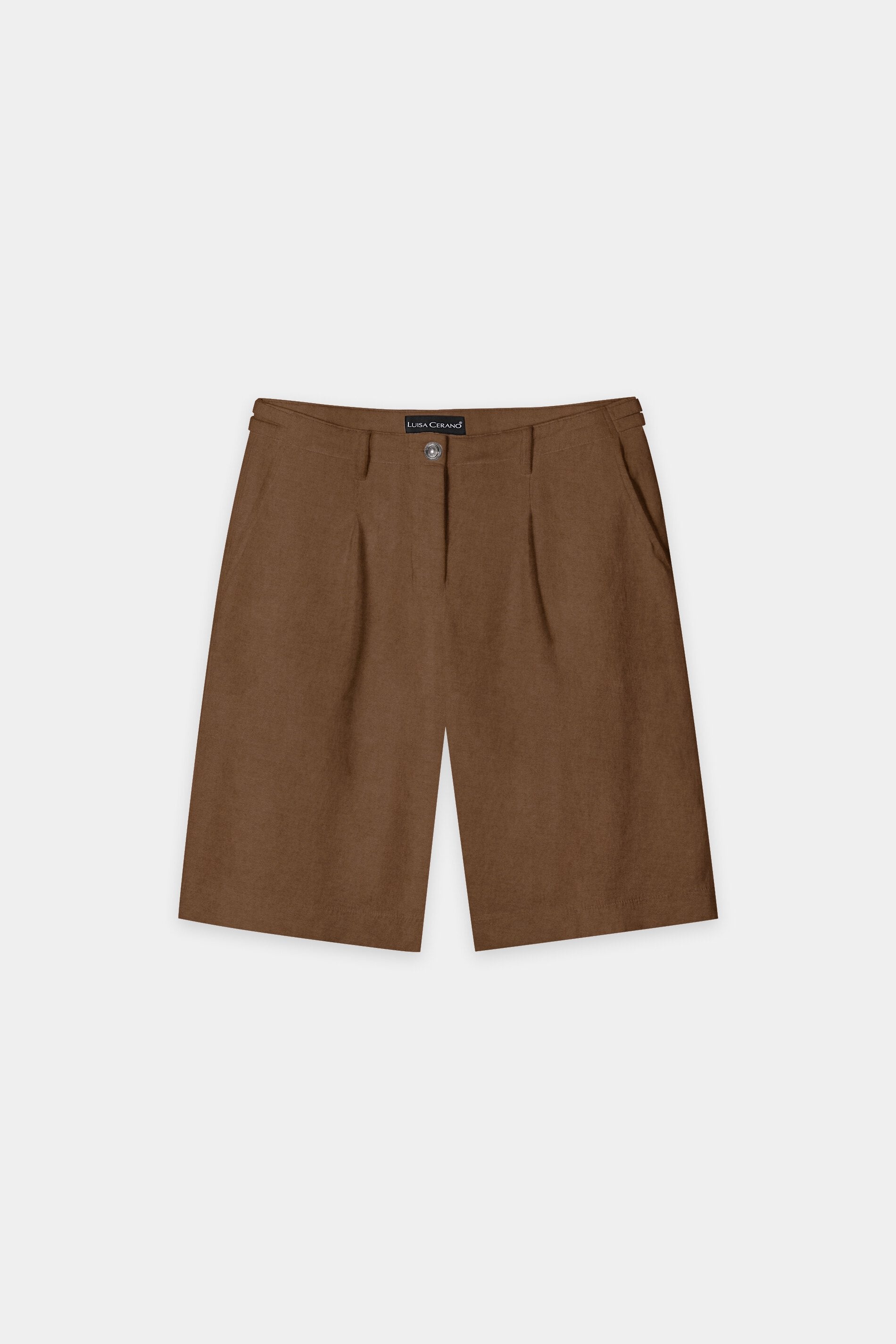 Bermuda shorts in linen blend - dark terracotta - Standard