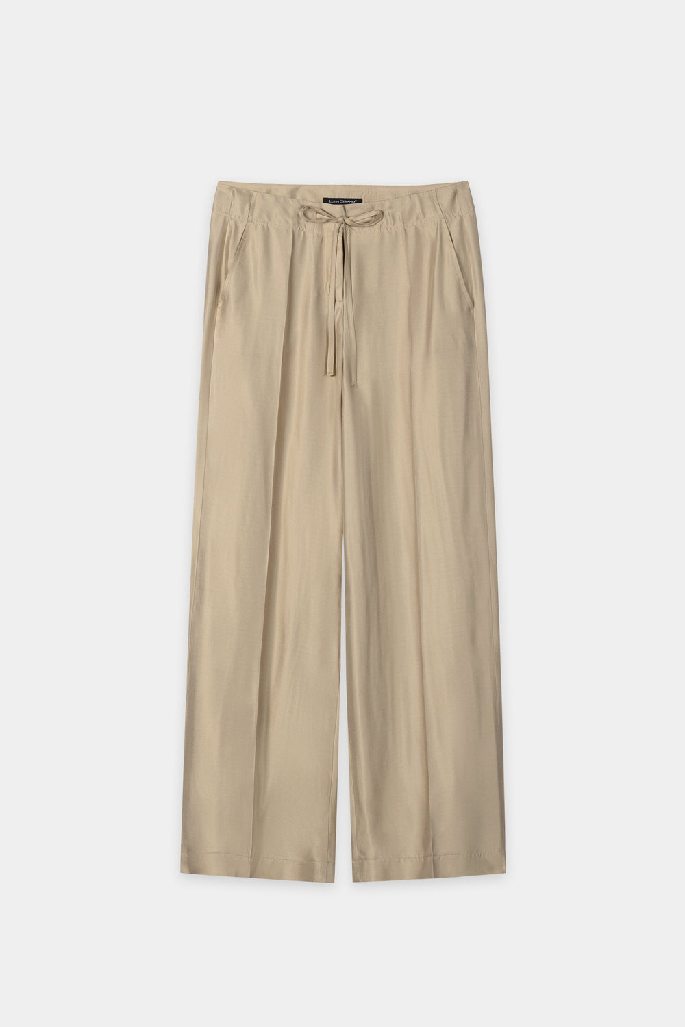 Wideleg-Pants aus Seiden-Mix - sand - Standard