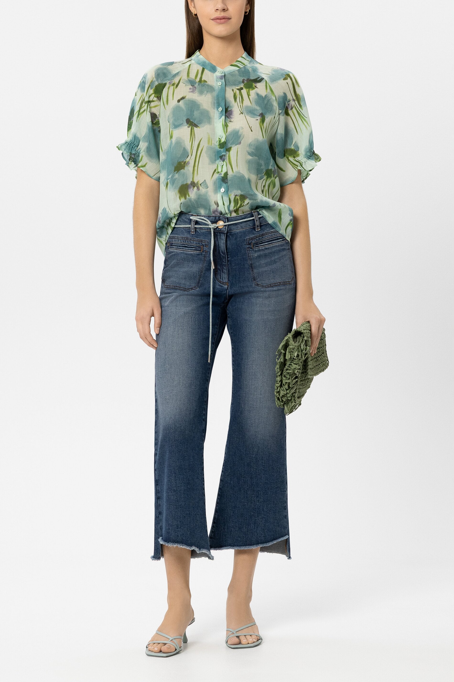 Babyflare-Stretch-Denim - denim blue - Standard | Model Front