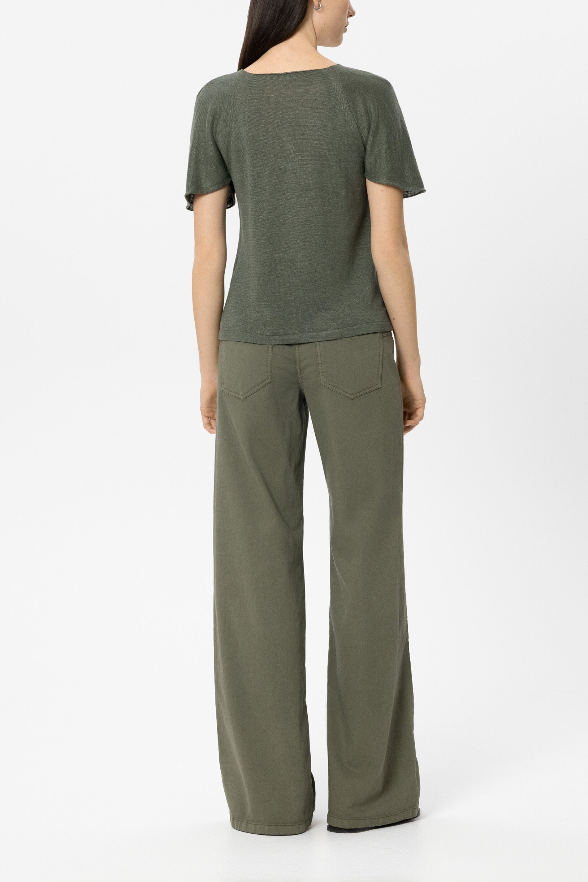 Wideleg-Denim - khaki - Standard | Model Rück