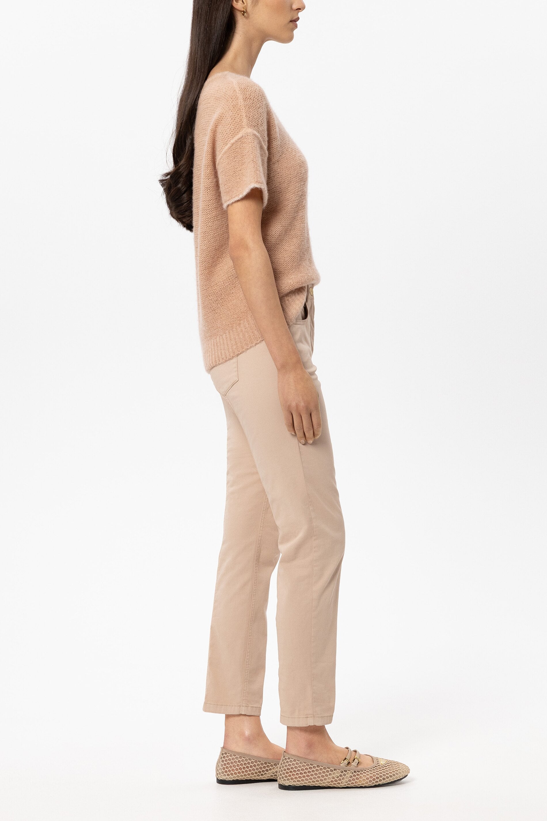 High-Stretch-Colour-Denim - cappuccino - Standard | Model Seite