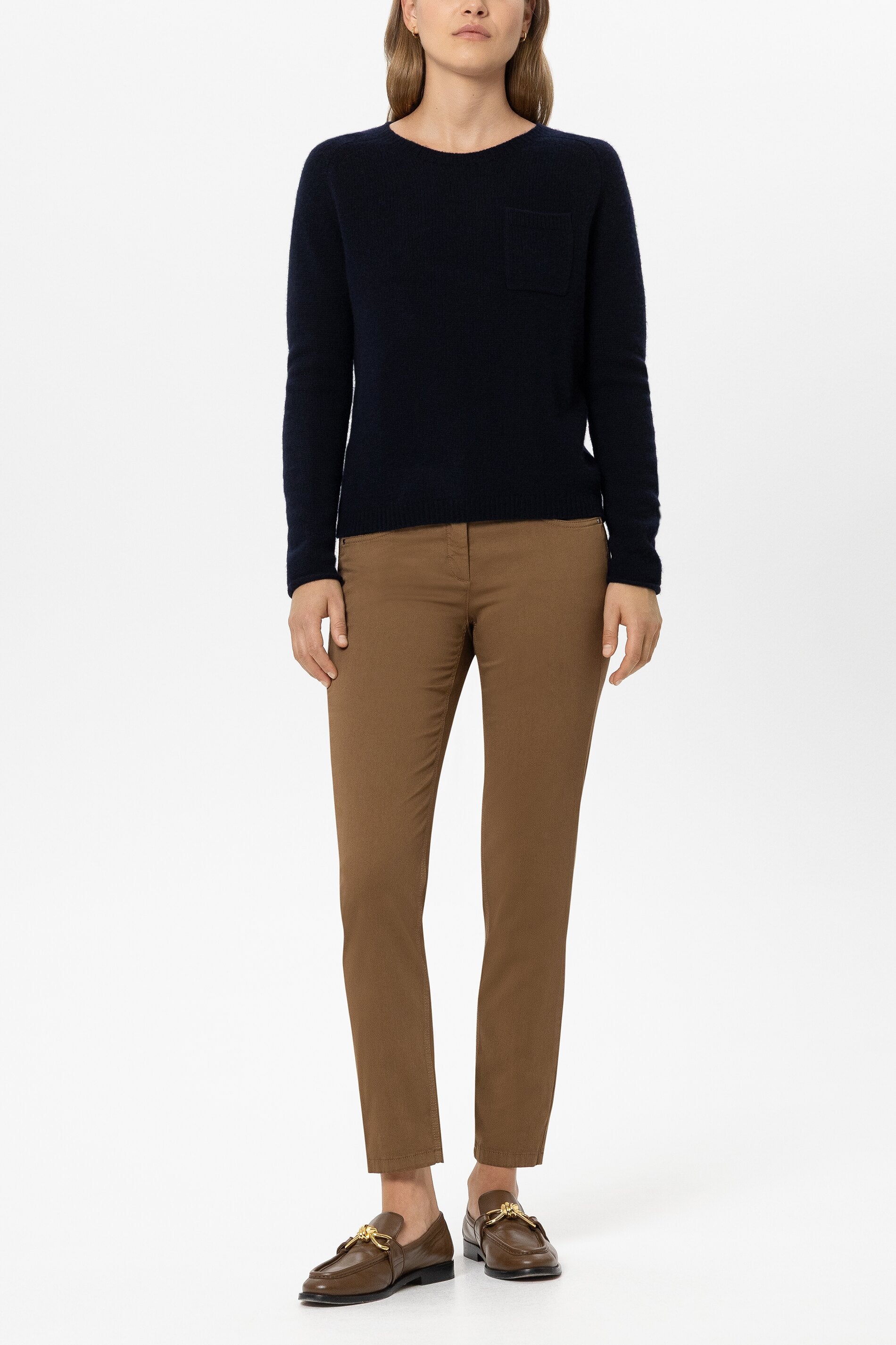 High-Stretch-Colour-Denim - caramel - Standard | Model Front