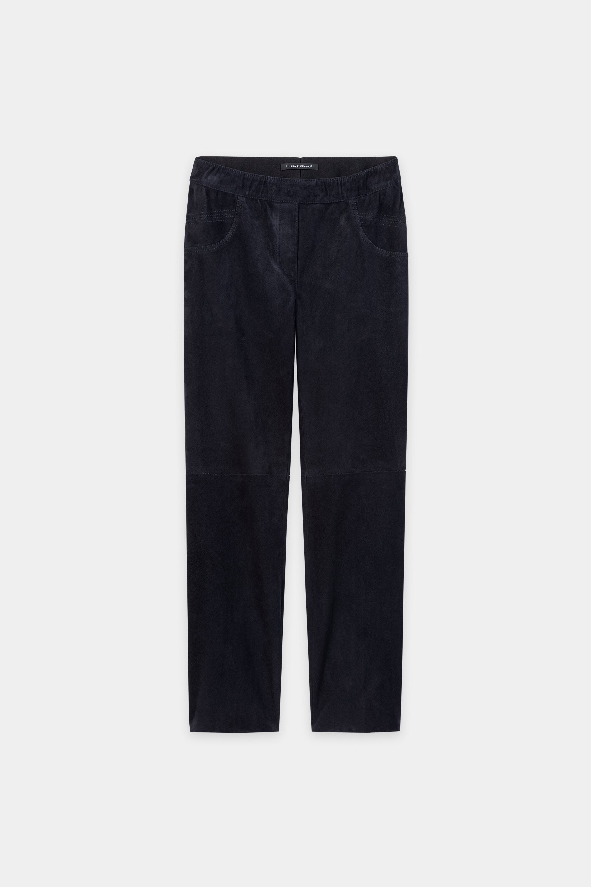 Veloursleder-Straightleg-Pants - winter navy - Standard | Artikel Front