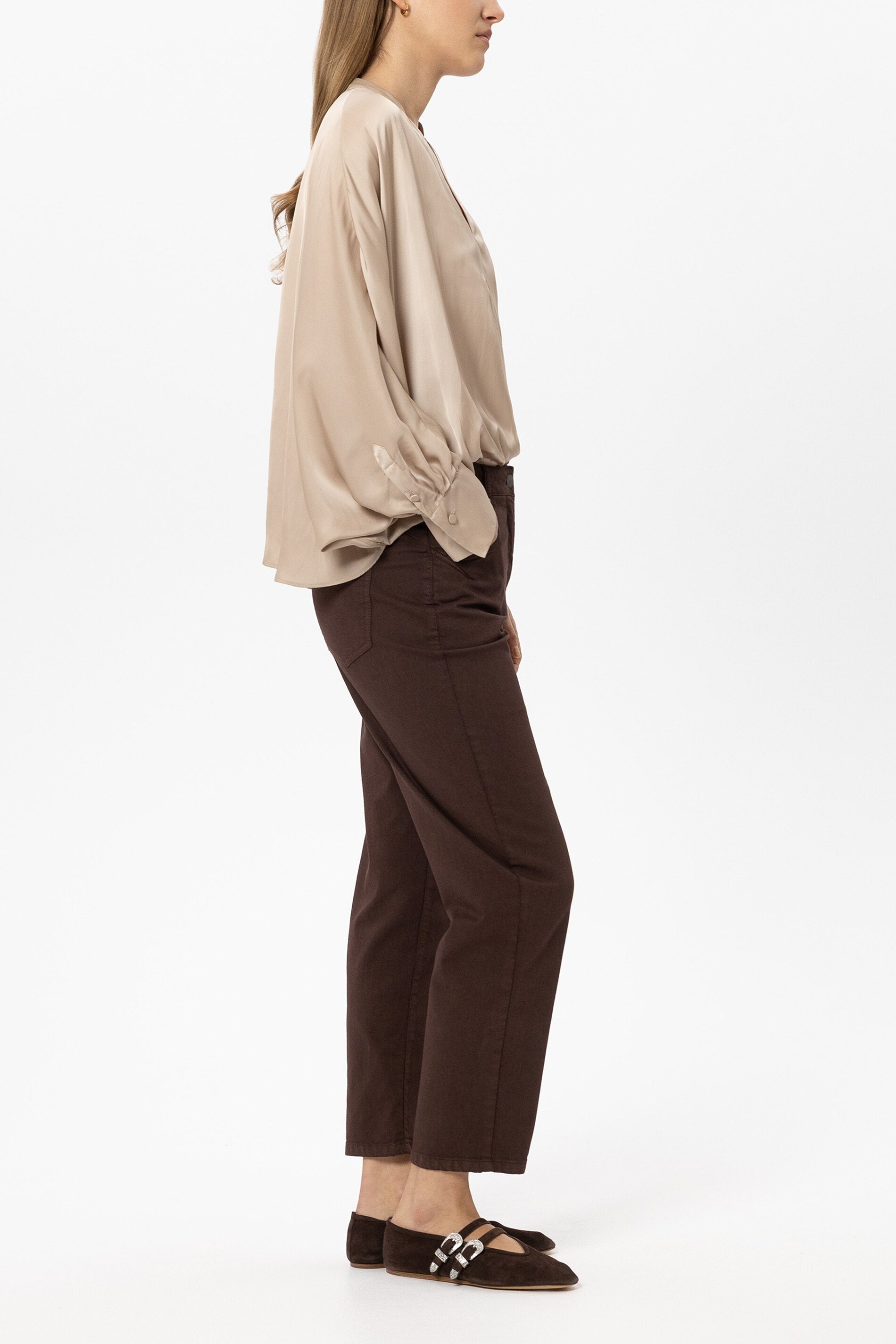 Chino-Colour-Denim - marone - Standard | Model Seite