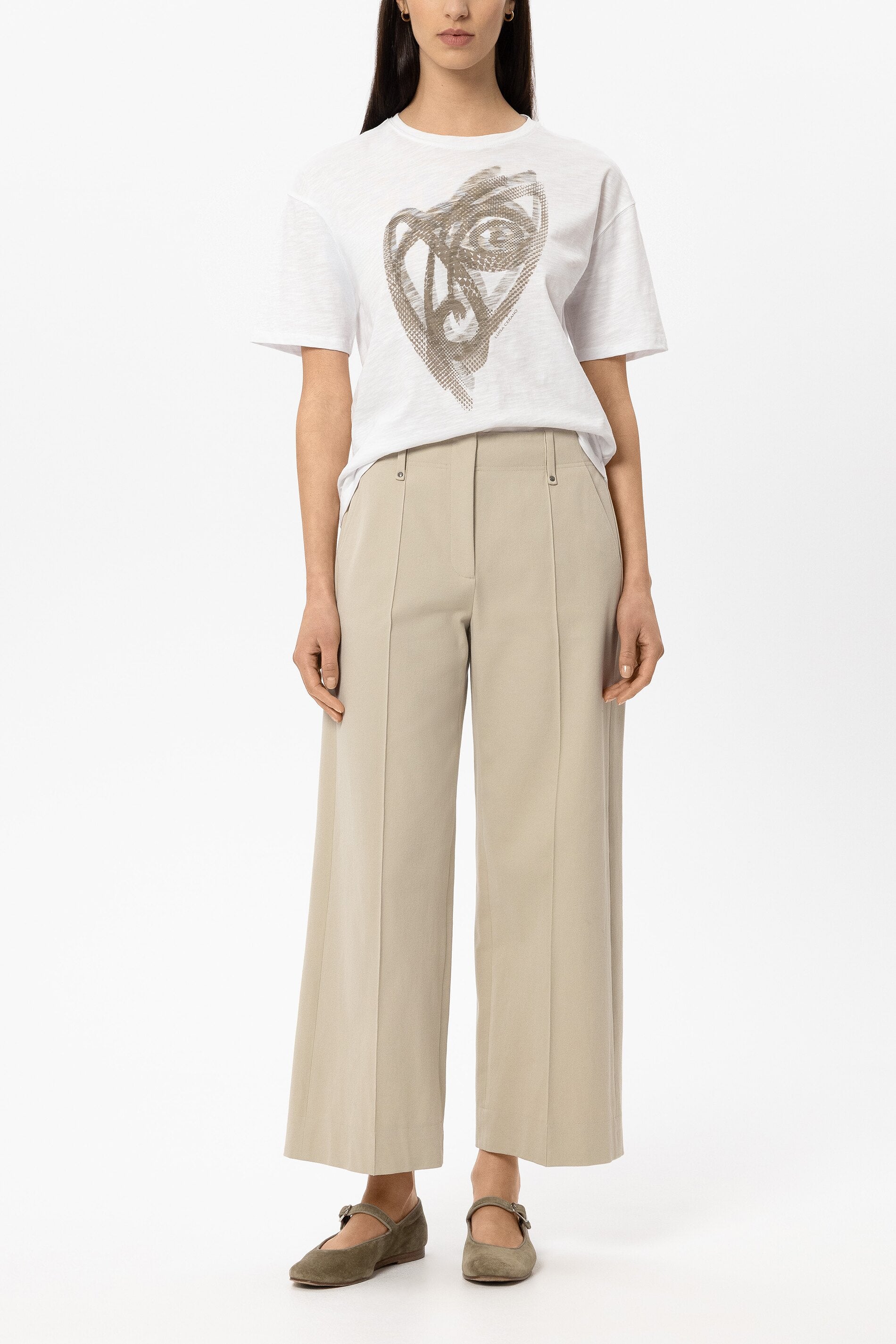 Baumwoll-Wideleg-Pants - ginger - Standard | Model Front