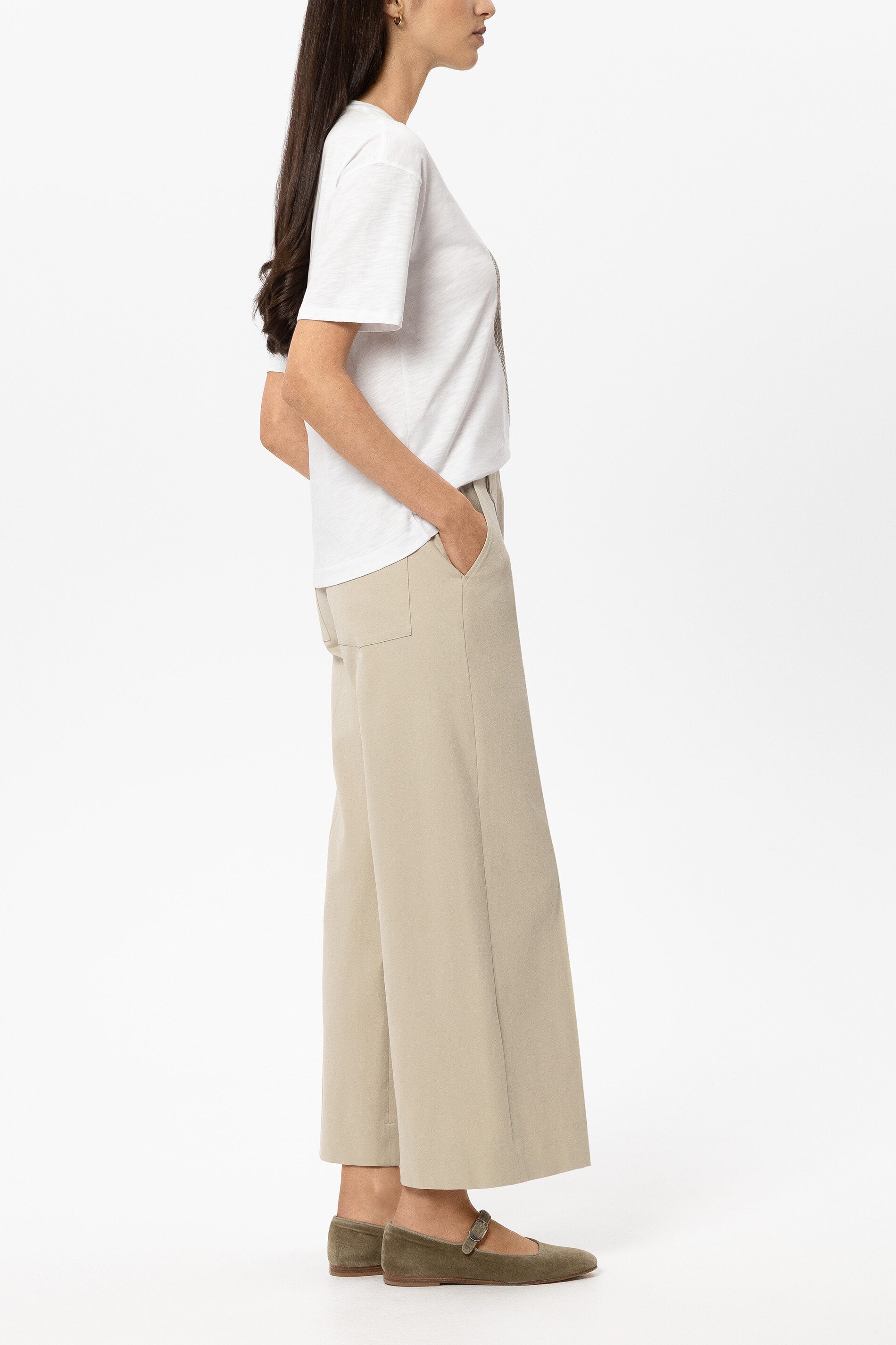 Baumwoll-Wideleg-Pants - ginger - Standard | Model Seite