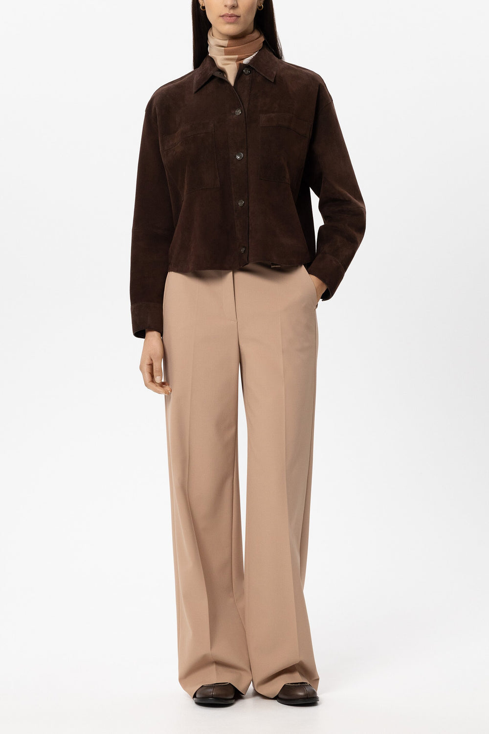 Wideleg-Pants mit Bundfalten - nude - Standard