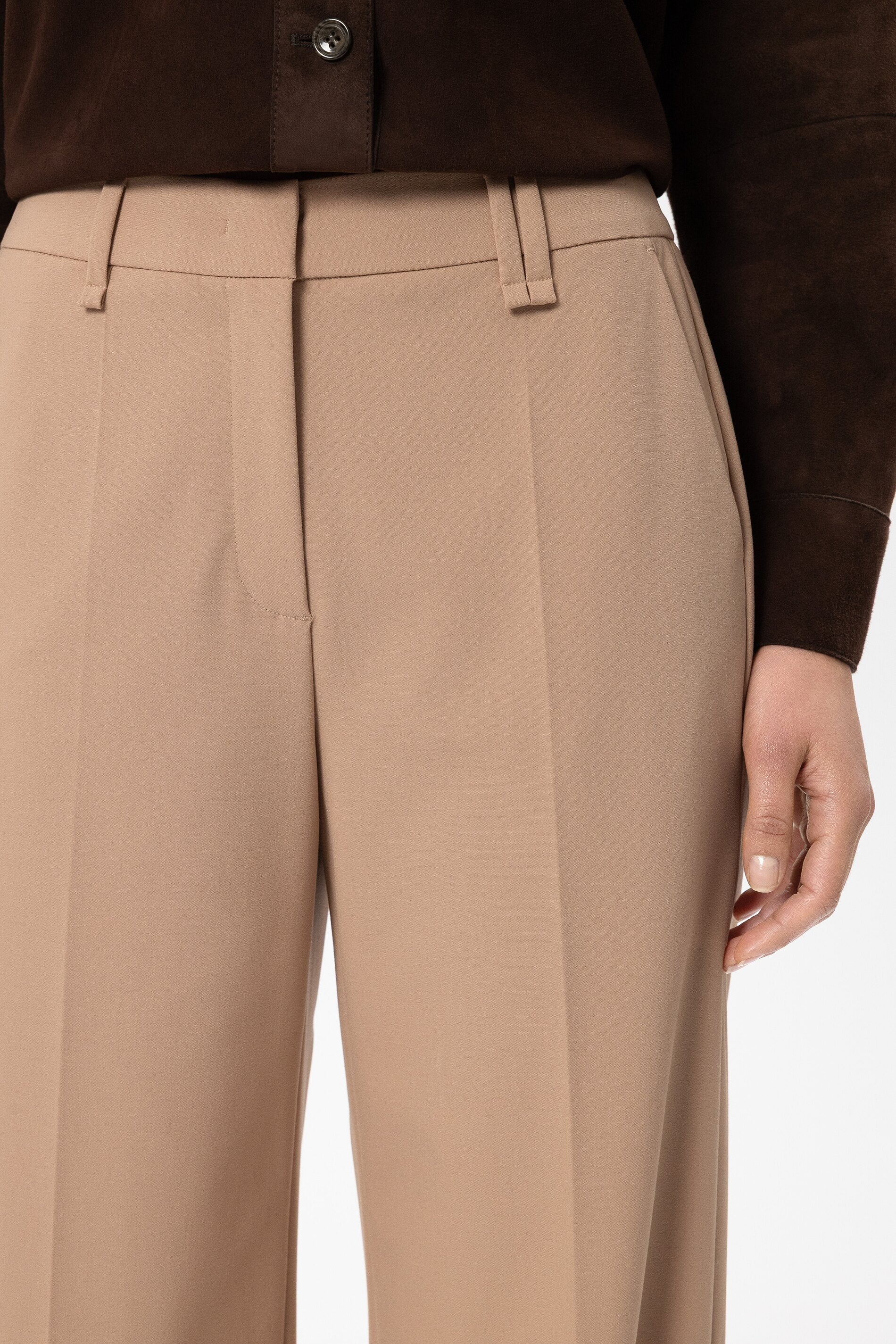 Wideleg-Pants mit Bundfalten - nude - Standard | Model Detail