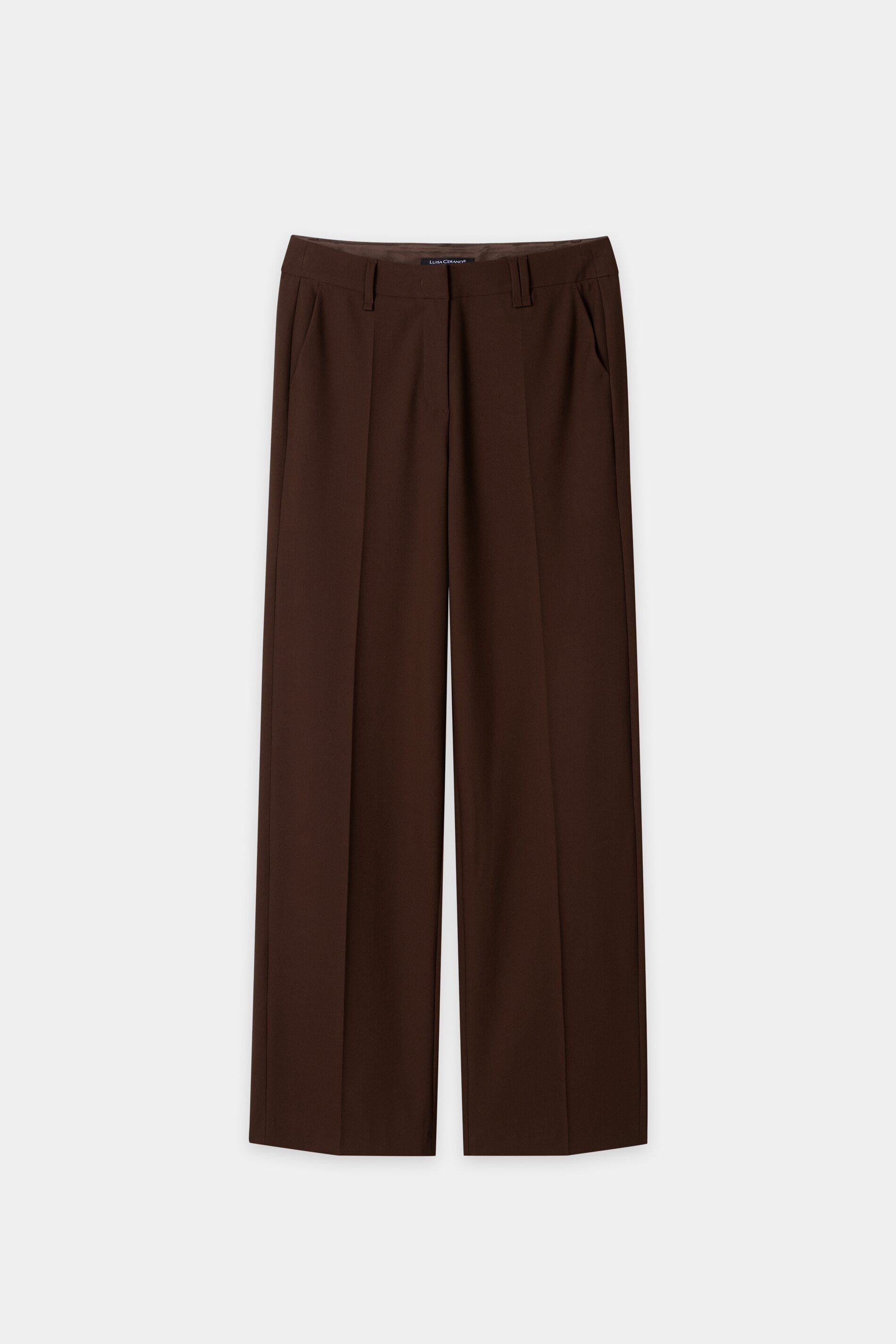Wideleg-Pants mit Bundfalten - marone - Standard | Artikel Front
